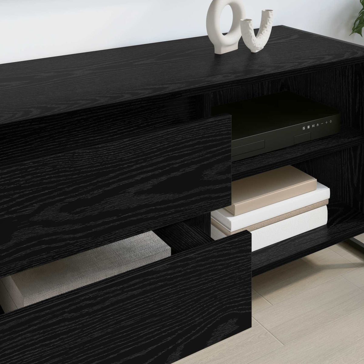 TV-skab 100 x 36 x 49,5 cm Sort eg Konstrueret træ