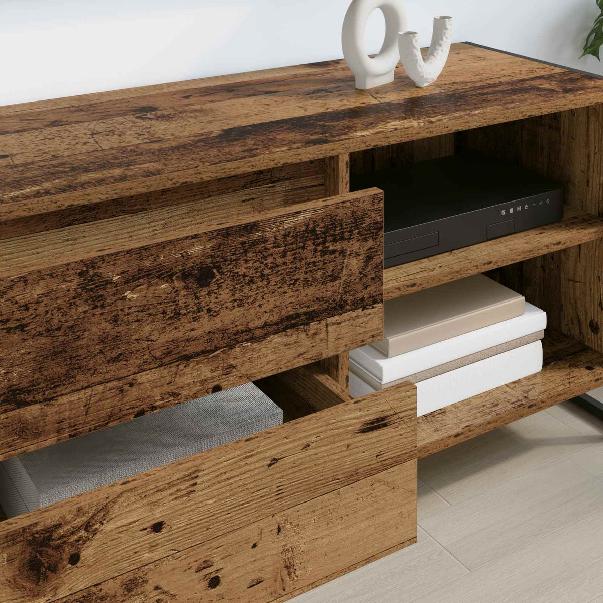 TV-skab 100 x 36 x 49,5 cm Gammelt træ Konstrueret træ