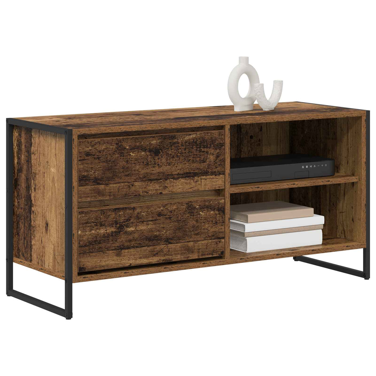 TV-skab 100 x 36 x 49,5 cm Gammelt træ Konstrueret træ