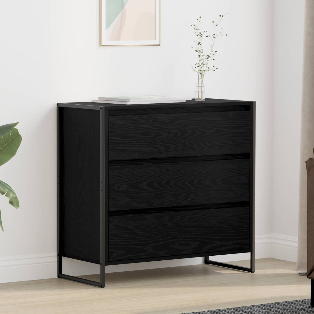 Sideboard Sort eg 79 x 36 x 75.5 cm Konstrueret træ