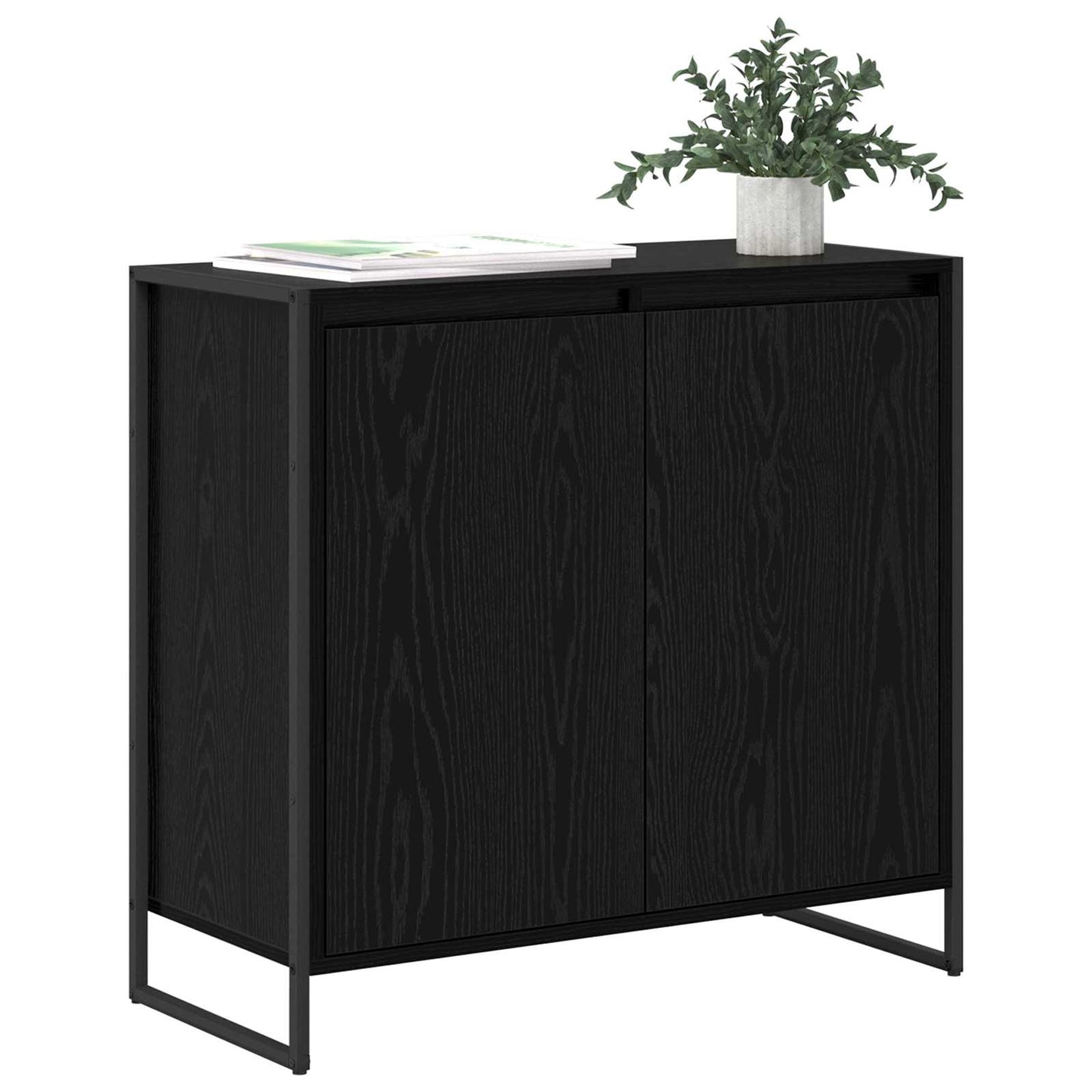 Sideskab Sort eg 79 x 36 x 75 cm Konstrueret træ
