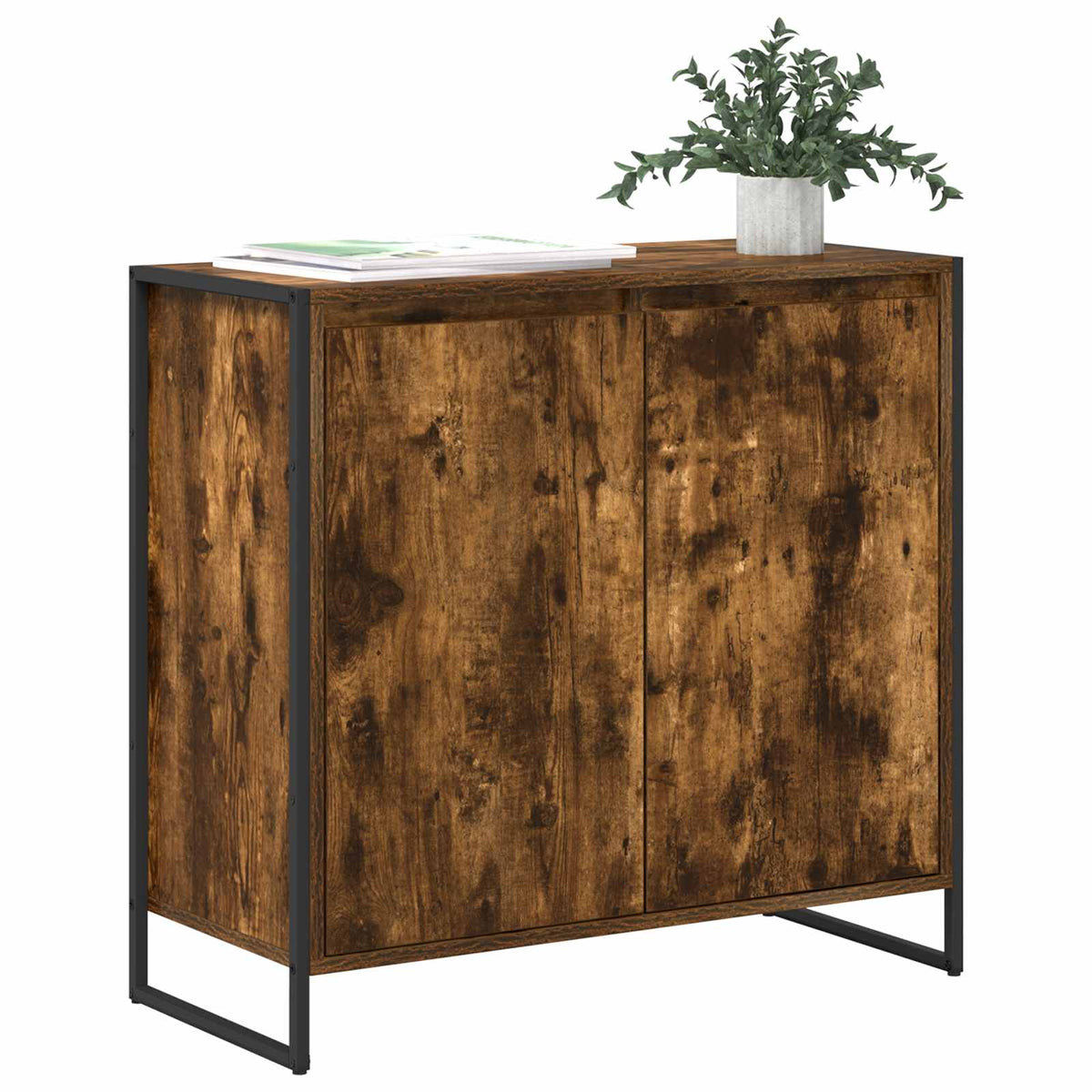 Sideskab Røget Eg 79 x 36 x 75 cm Konstrueret træ