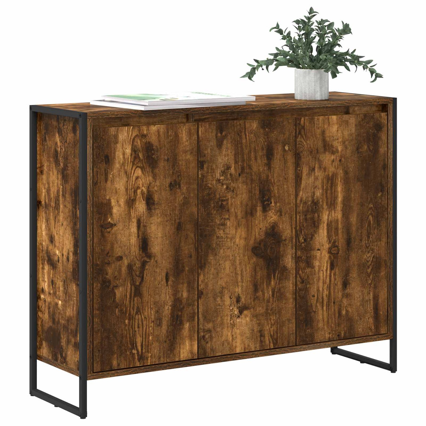 Sideskab Røget Eg 96,5 x 30 x 75 cm Konstrueret træ