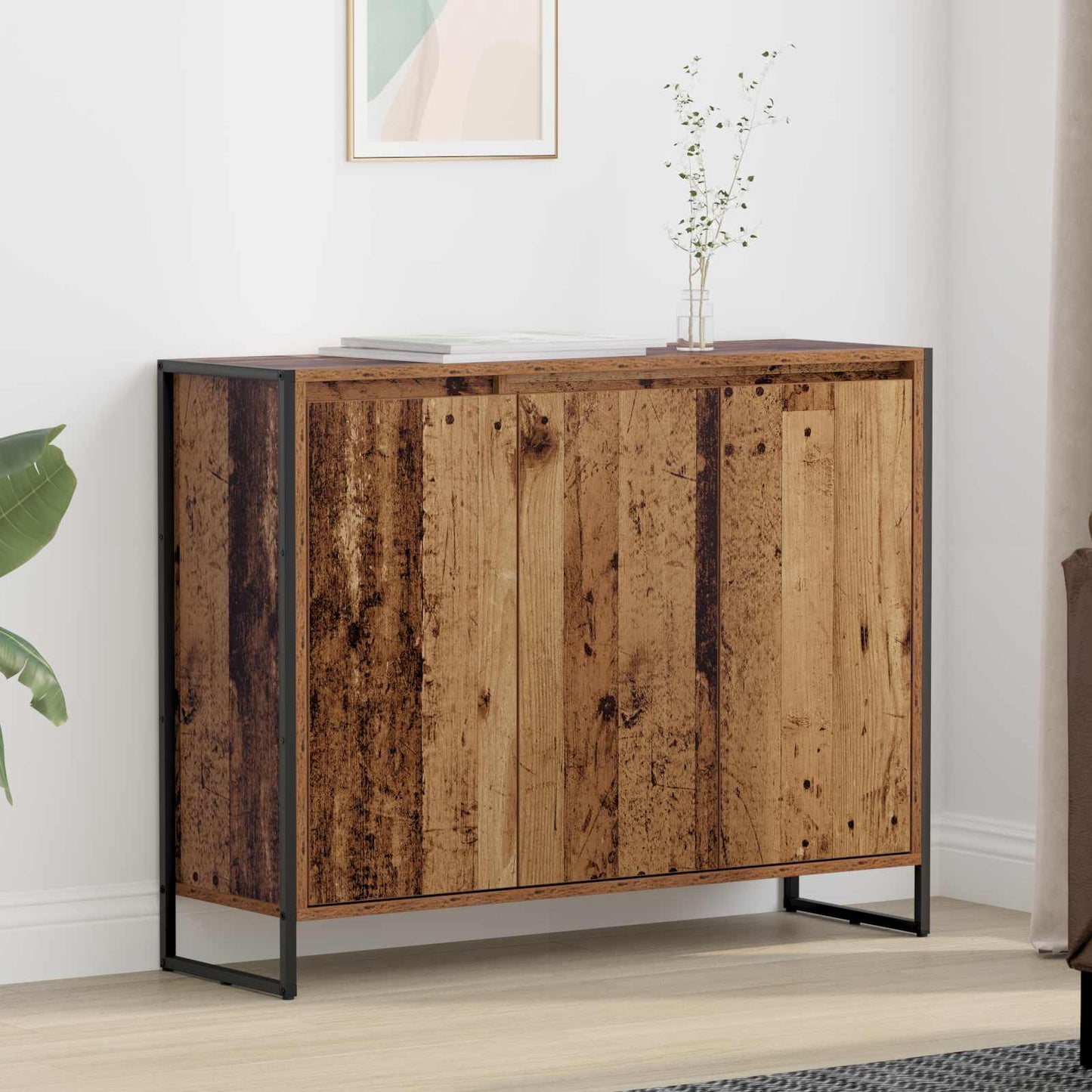 Sideskab Gammelt træ 96,5 x 30 x 75 cm Konstrueret træ