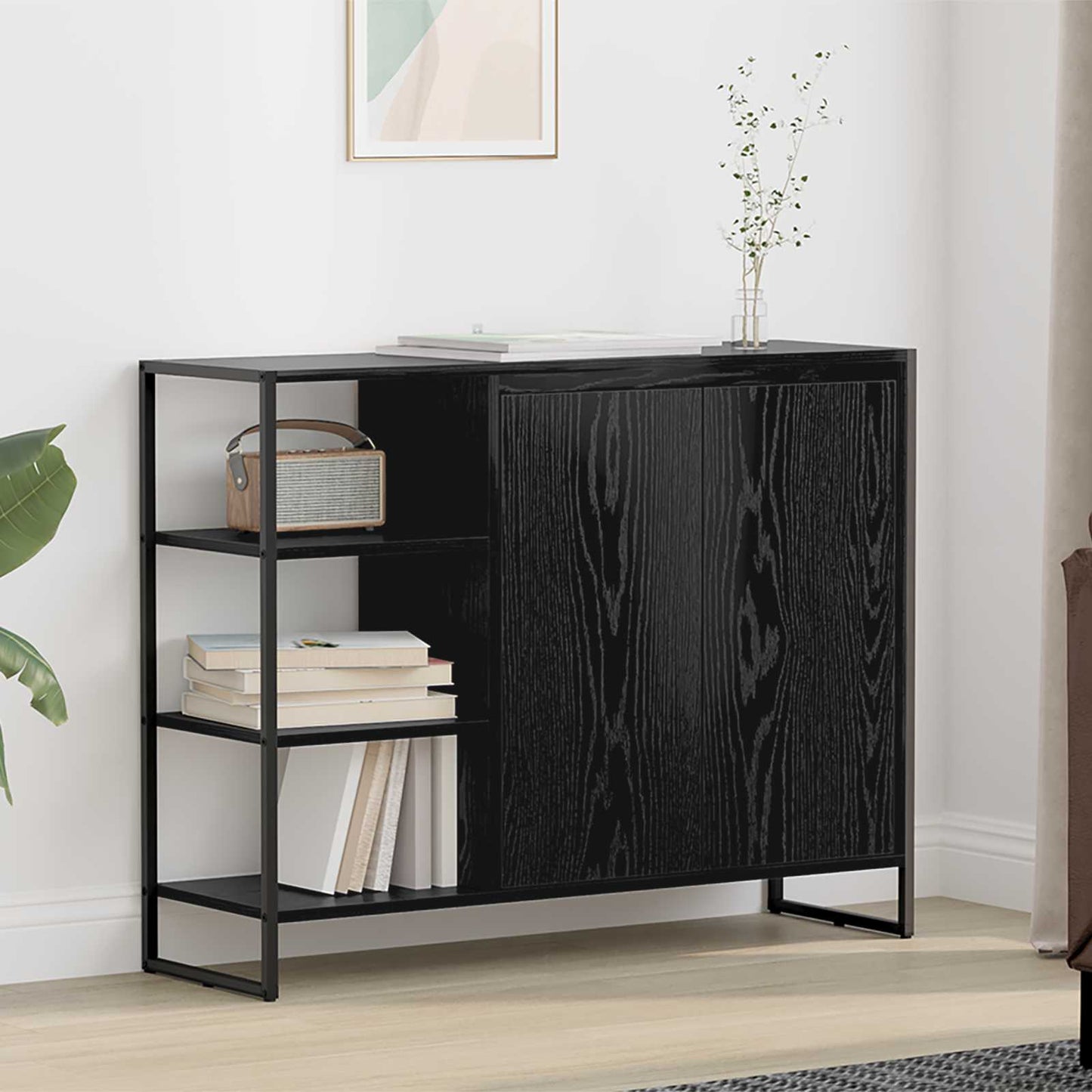 Sideskab Sort eg 96.5 x 30 x 75 cm Konstrueret træ