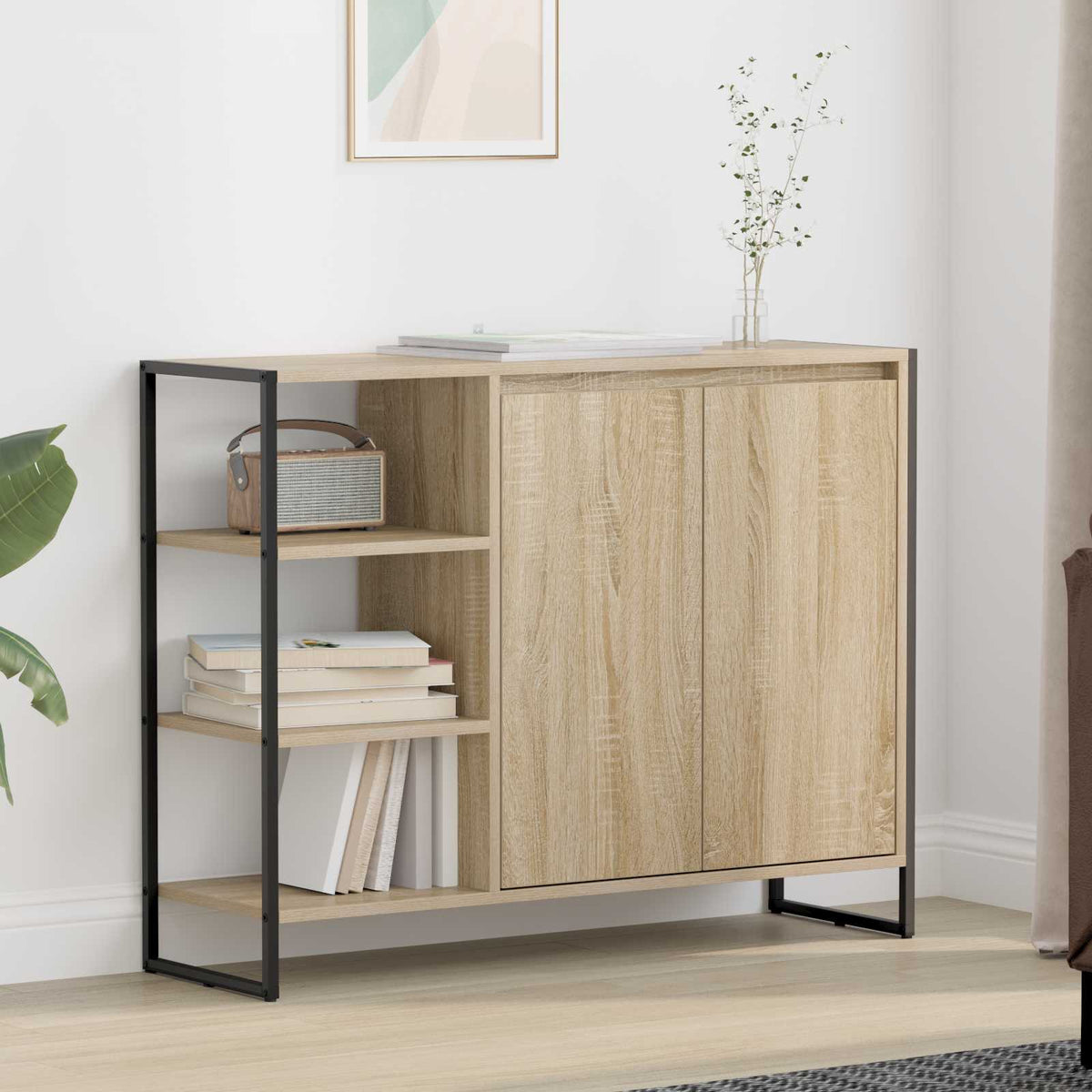 Sideskab Sonoma 96.5 x 30 x 75 cm Konstrueret træ