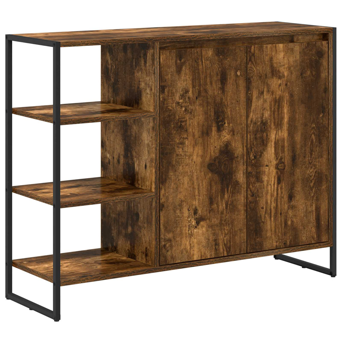 Sideskab Røget Eg 96.5 x 30 x 75 cm Konstrueret træ