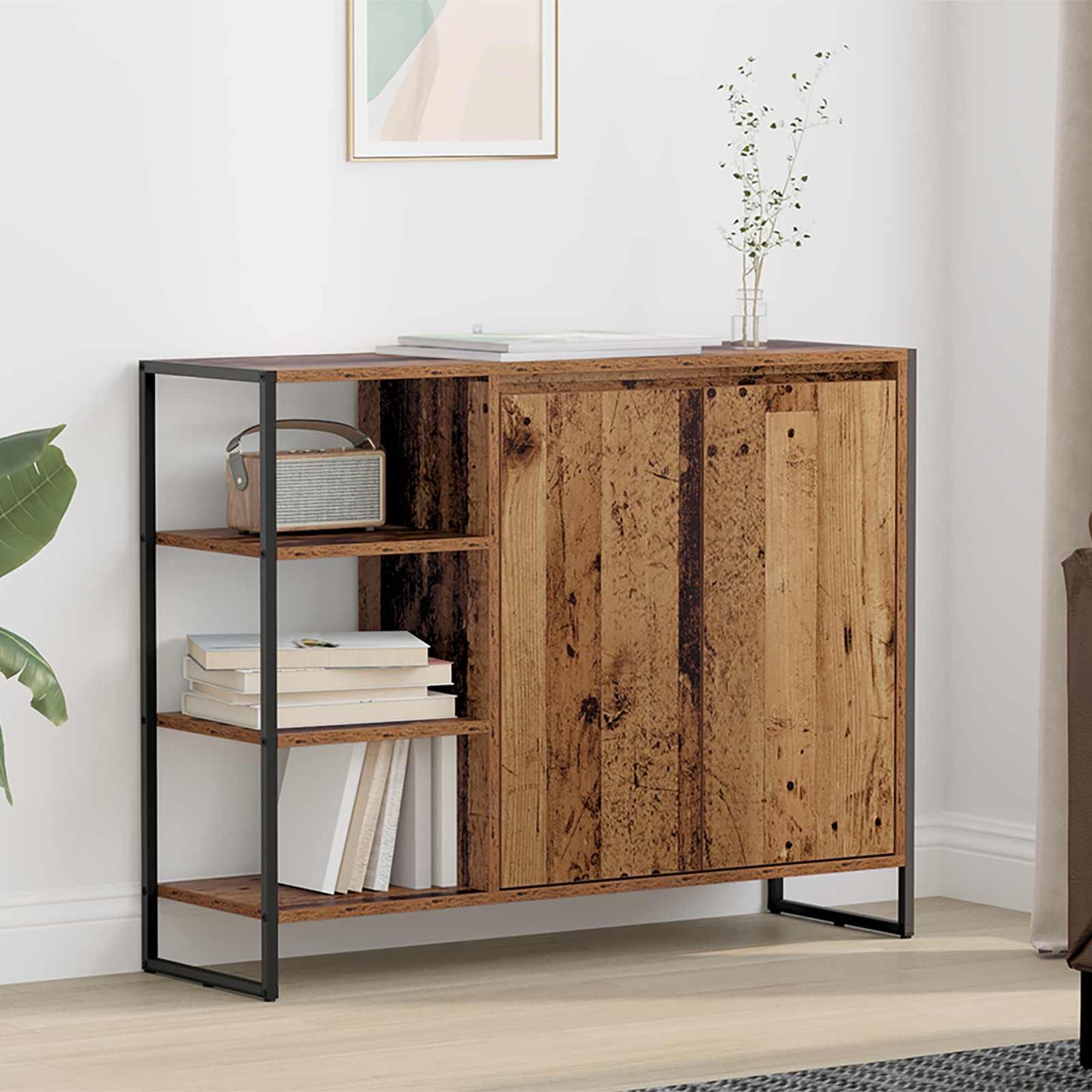 Sideskab Gammelt træ 96.5 x 30 x 75 cm Konstrueret træ