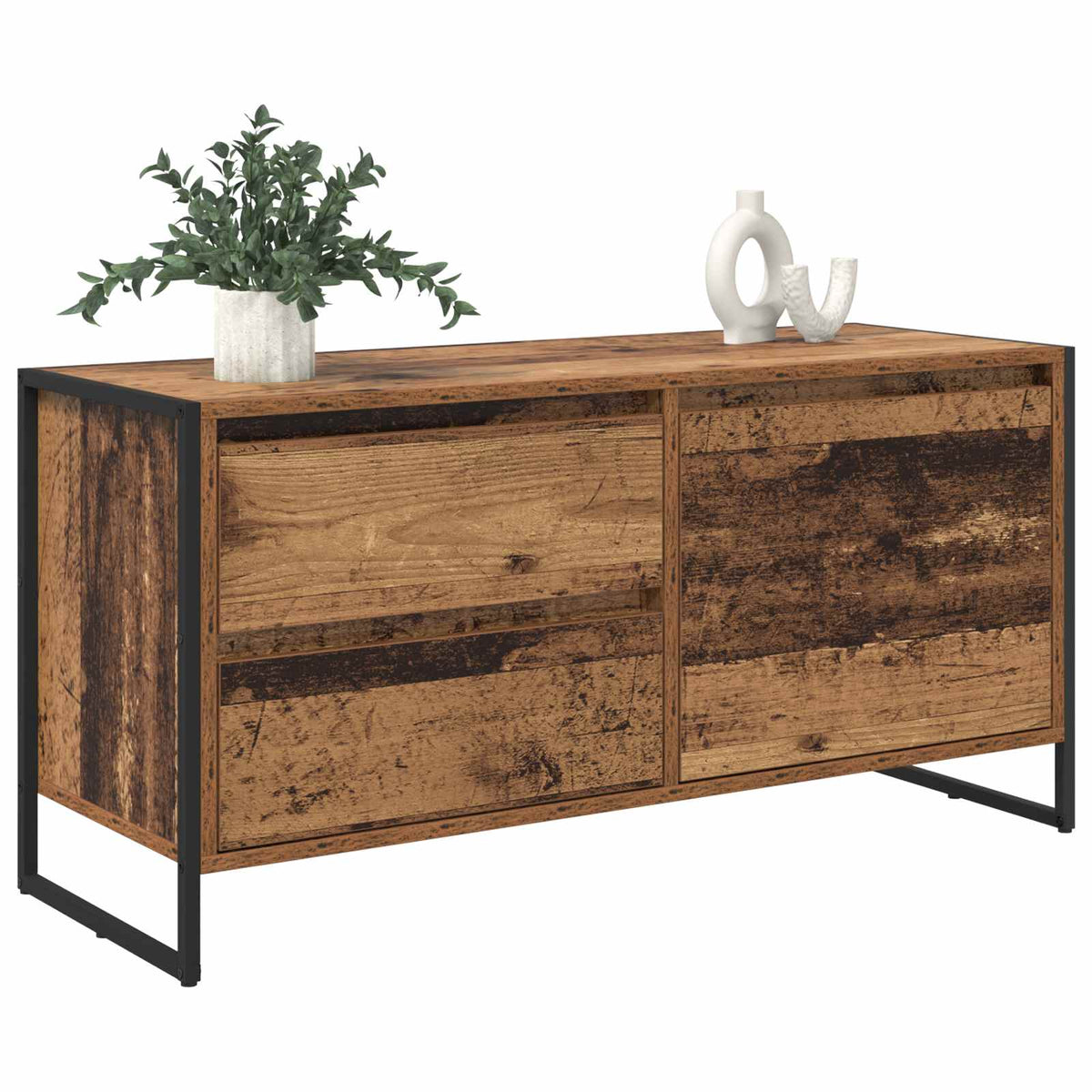 TV-skab 100 x 36 x 49,5 cm Gammelt træ Konstrueret træ