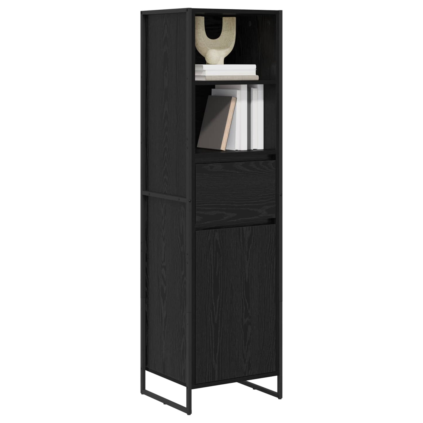 Bogskab Sort eg 43 x 36 x 150,5 cm Konstrueret træ