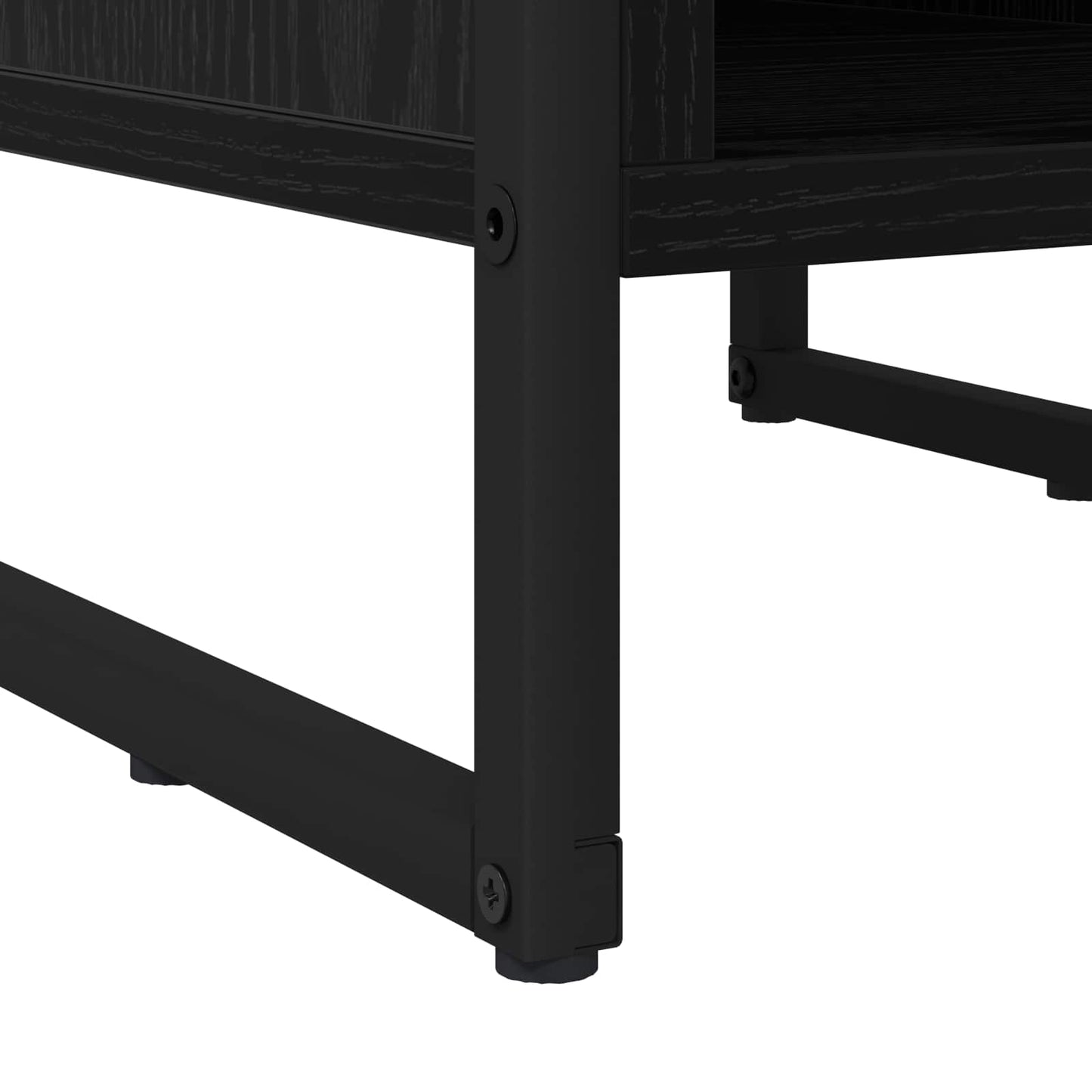 Sengebord 2 stk. Sort eg 39,5 x 30 x 50 cm Konstrueret træ
