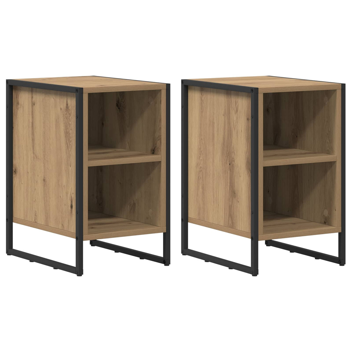 Sengebord 2 stk. Artisan eg 39,5 x 30 x 50 cm Konstrueret træ