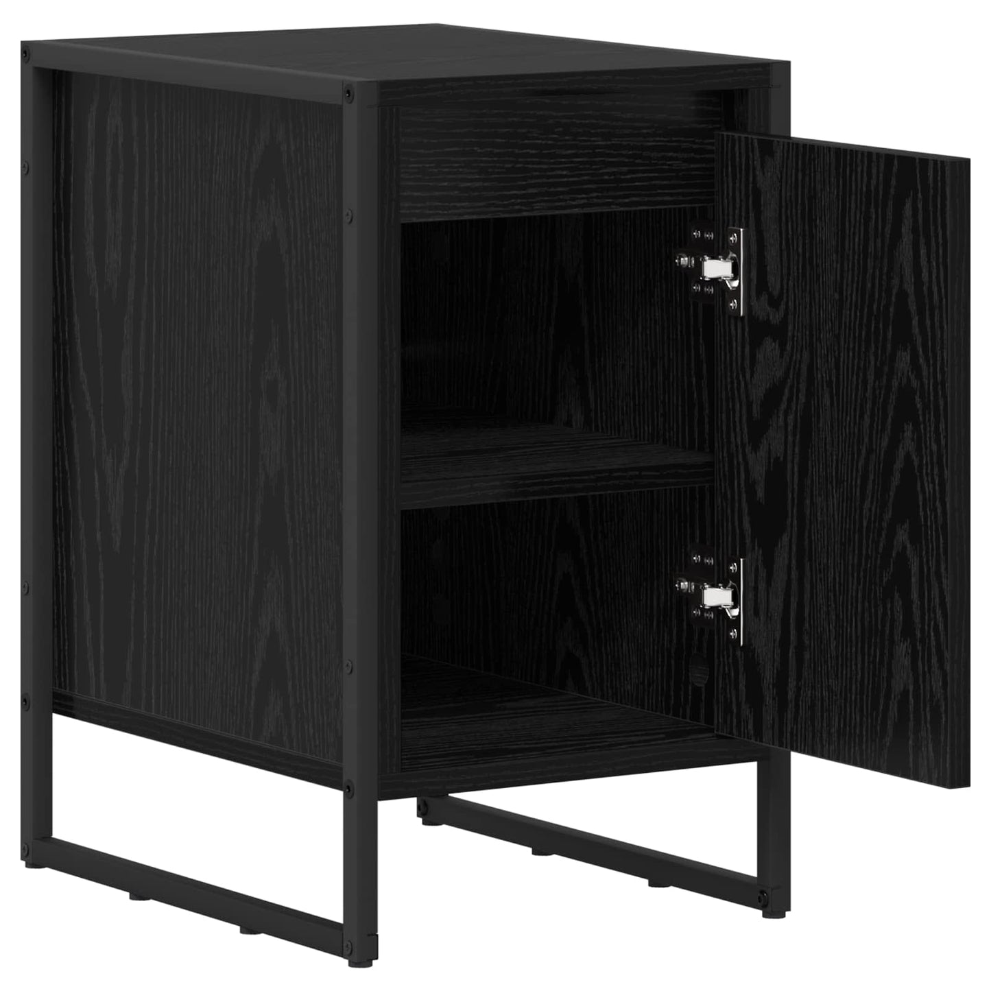 Sengebord 2 stk. Sort eg 39,5 x 30 x 50 cm Konstrueret træ
