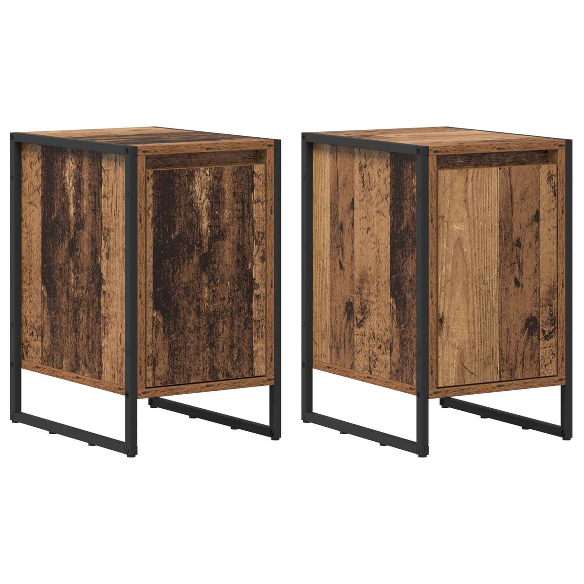 Sengebord 2 stk. Gammelt træ 39,5 x 30 x 50 cm Konstrueret træ