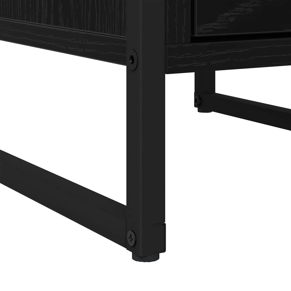 Sengebord 2 stk. Sort eg 39,5 x 30 x 50 cm Konstrueret træ