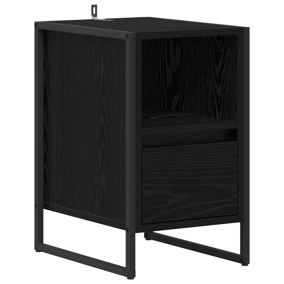 Sengebord 2 stk. Sort eg 39,5 x 30 x 50 cm Konstrueret træ