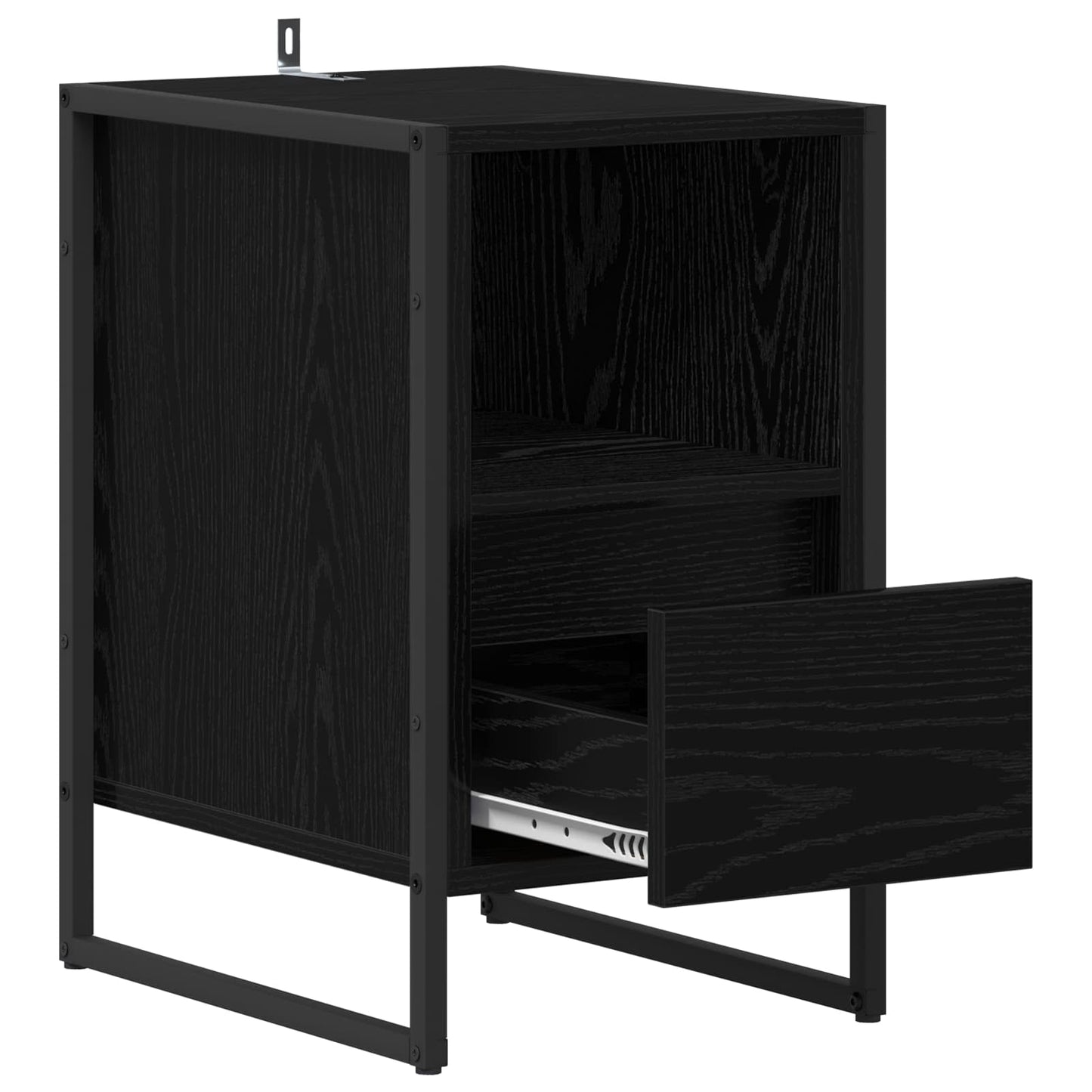 Sengebord 2 stk. Sort eg 39,5 x 30 x 50 cm Konstrueret træ