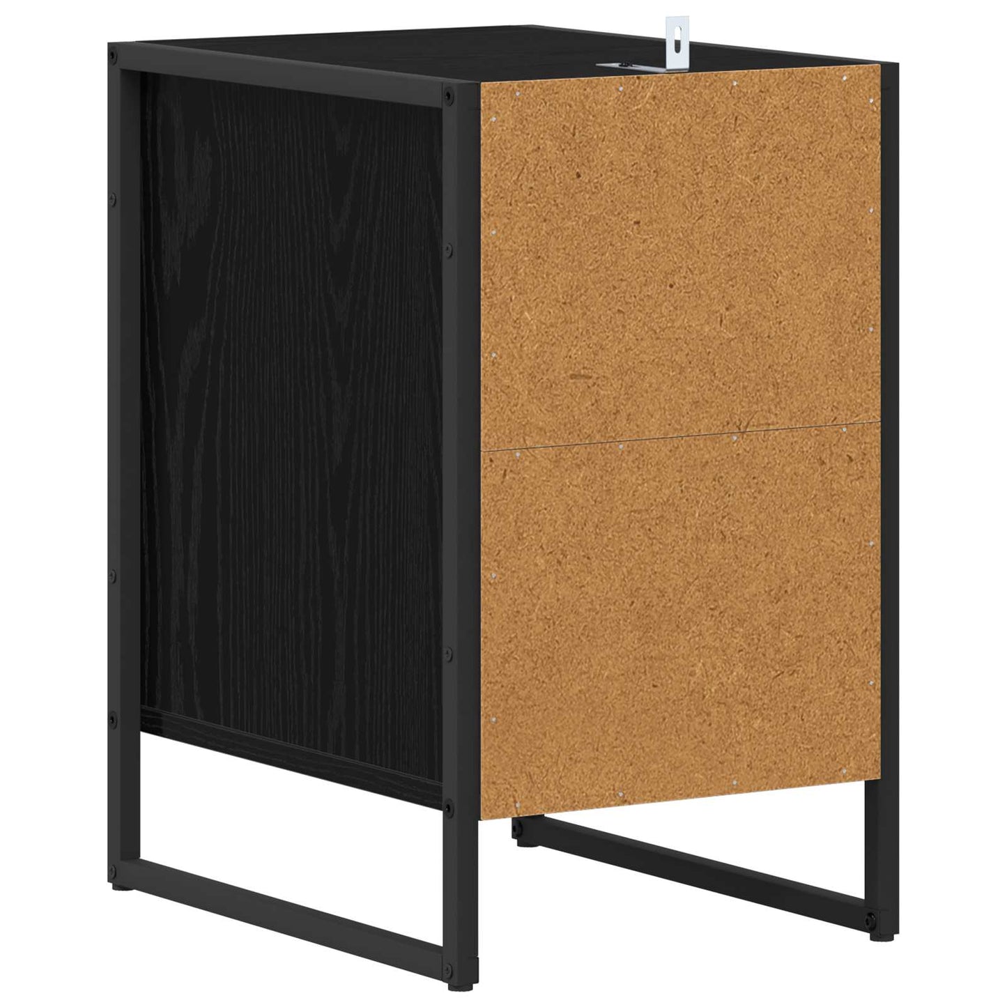 Sengebord 2 stk. Sort eg 39,5 x 30 x 50 cm Konstrueret træ