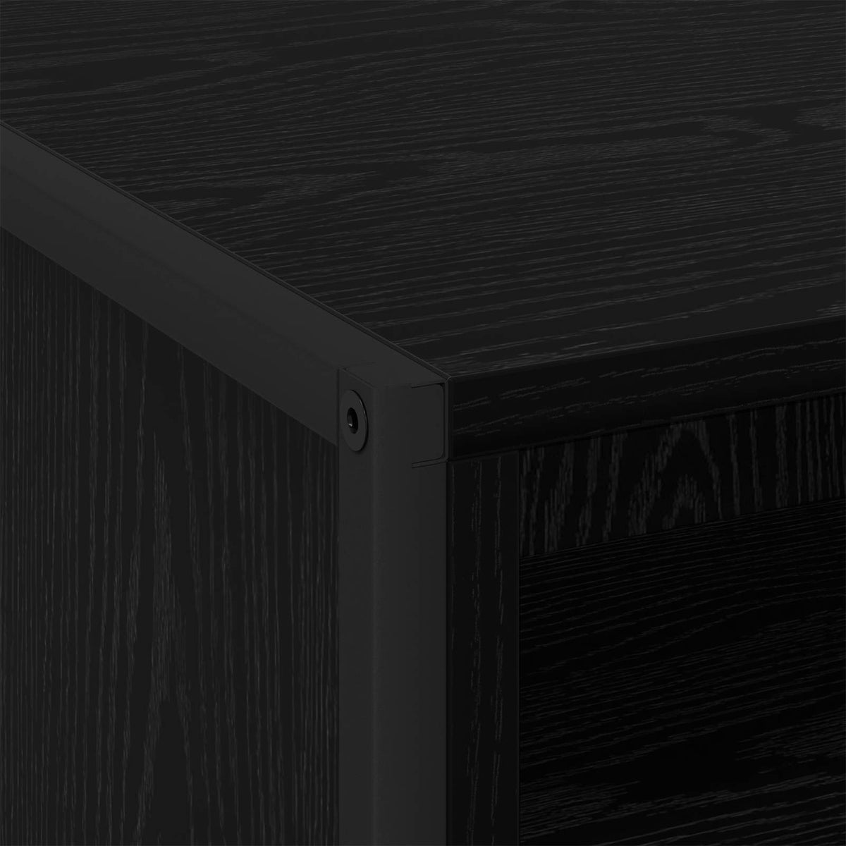 Sengebord 2 stk. Sort eg 50 x 39,5 x 50 cm Konstrueret træ