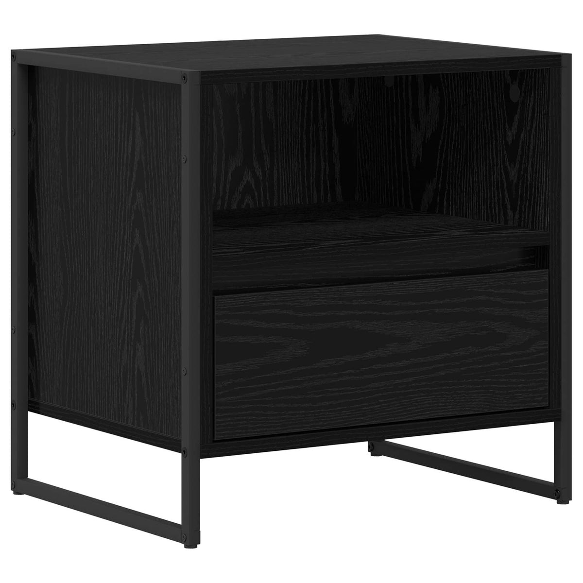 Sengebord 2 stk. Sort eg 50 x 39,5 x 50 cm Konstrueret træ