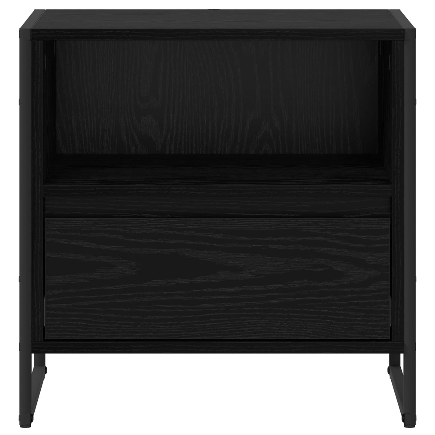 Sengebord 2 stk. Sort eg 50 x 39,5 x 50 cm Konstrueret træ