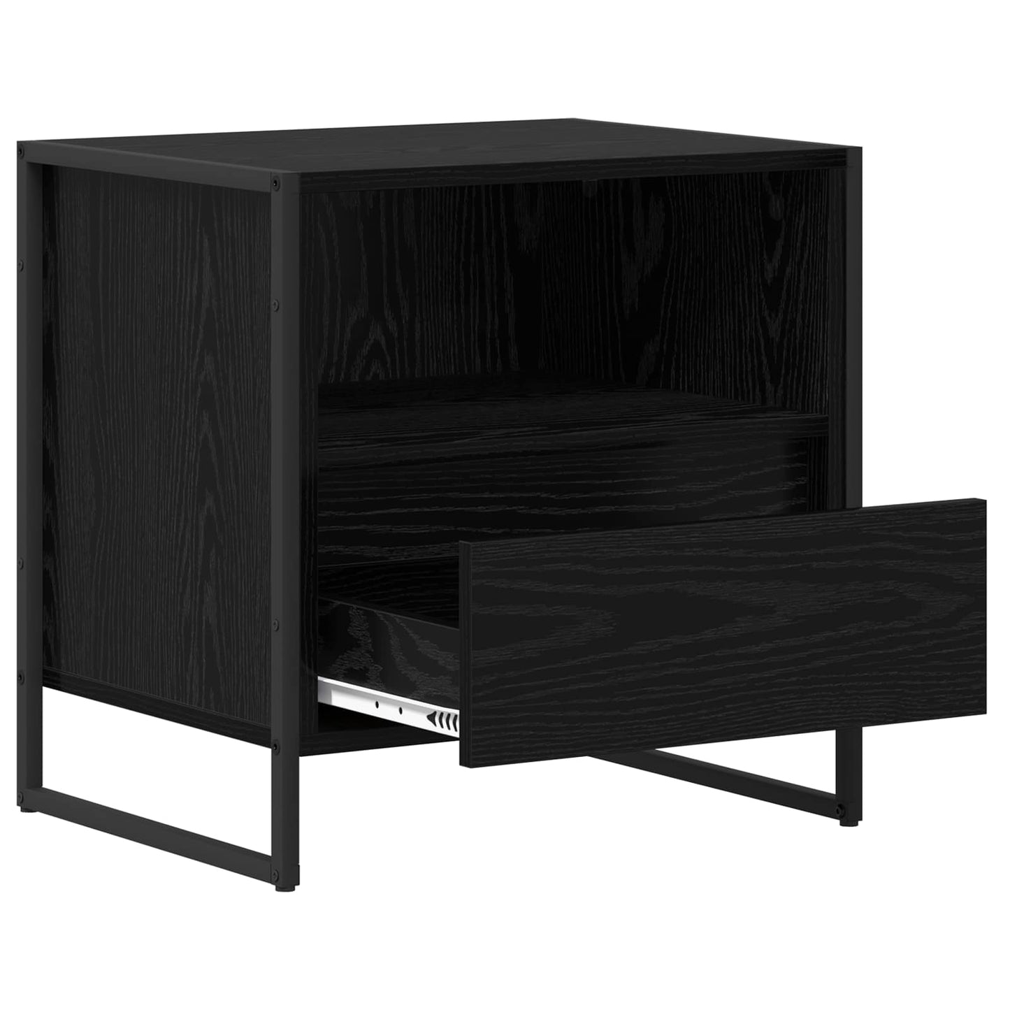 Sengebord 2 stk. Sort eg 50 x 39,5 x 50 cm Konstrueret træ
