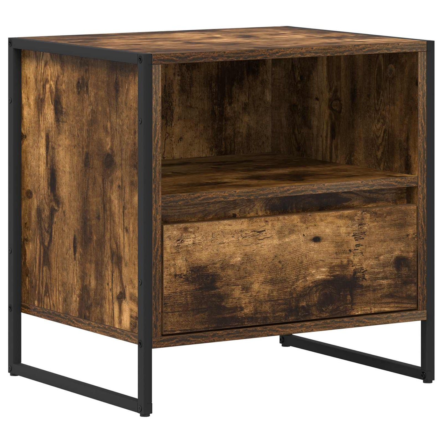 Sengebord 2 stk. Røget Eg 50 x 39,5 x 50 cm Konstrueret træ