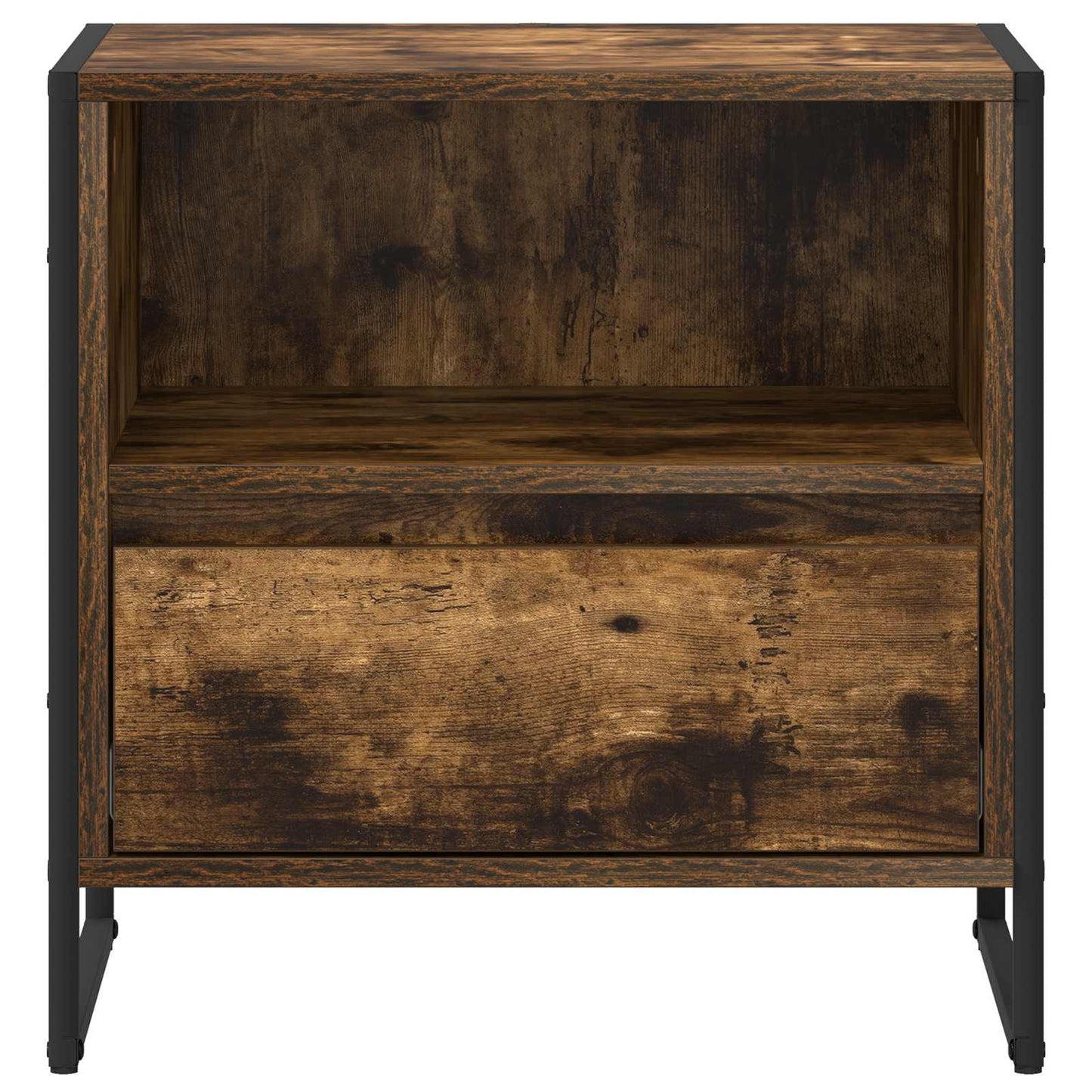 Sengebord 2 stk. Røget Eg 50 x 39,5 x 50 cm Konstrueret træ