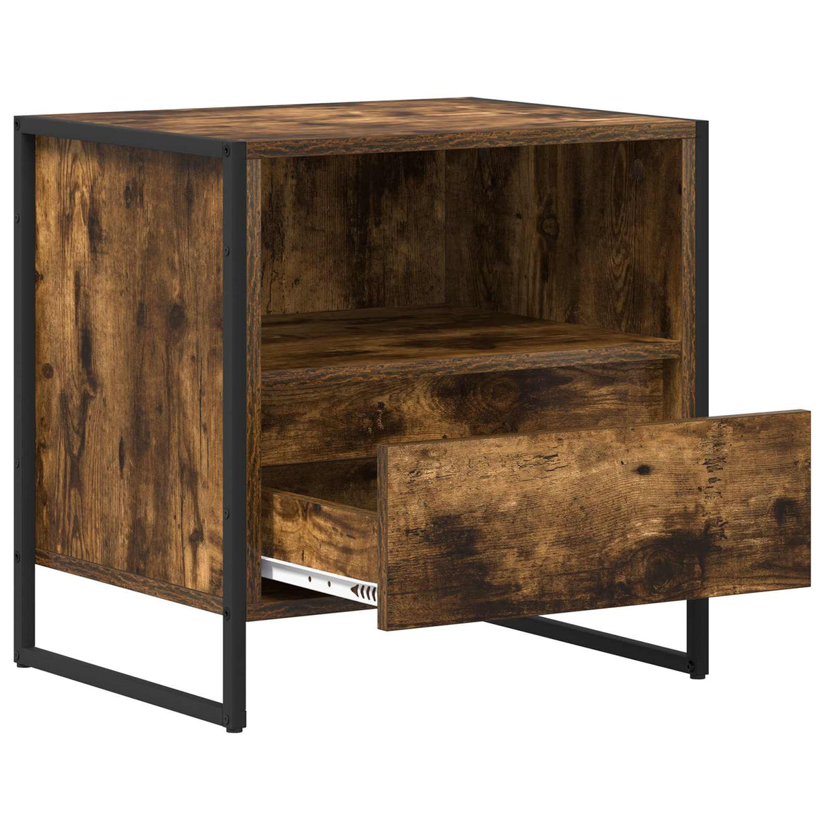 Sengebord 2 stk. Røget Eg 50 x 39,5 x 50 cm Konstrueret træ