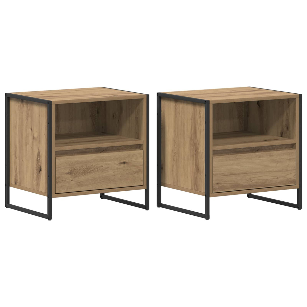Sengebord 2 stk. Artisan eg 50 x 39,5 x 50 cm Konstrueret træ