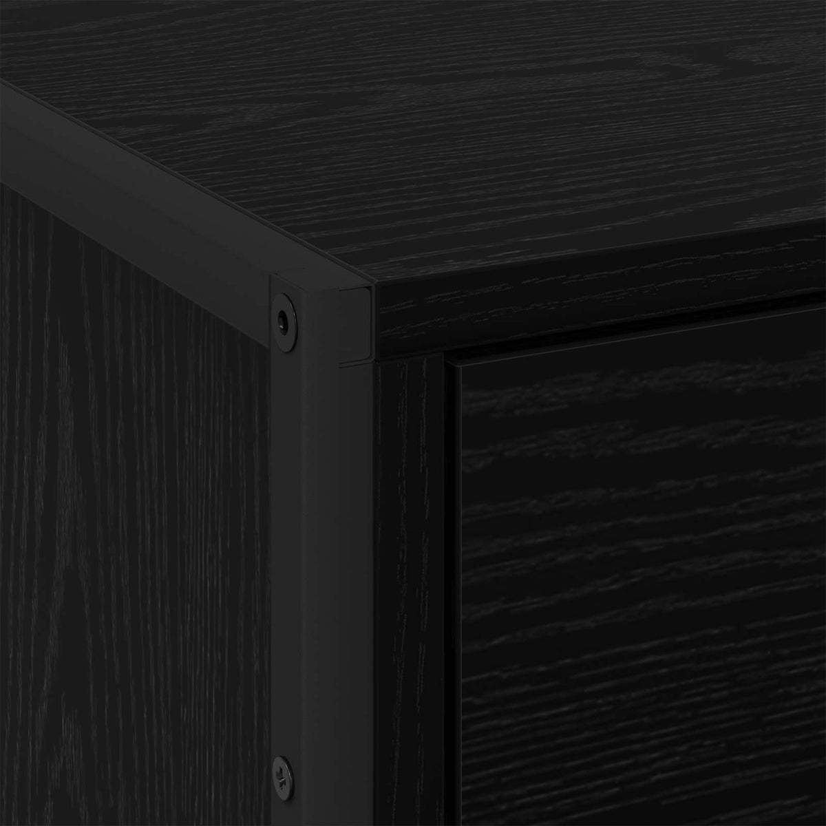 Sengebord 2 stk. Sort eg 50 x 39,5 x 50 cm Konstrueret træ