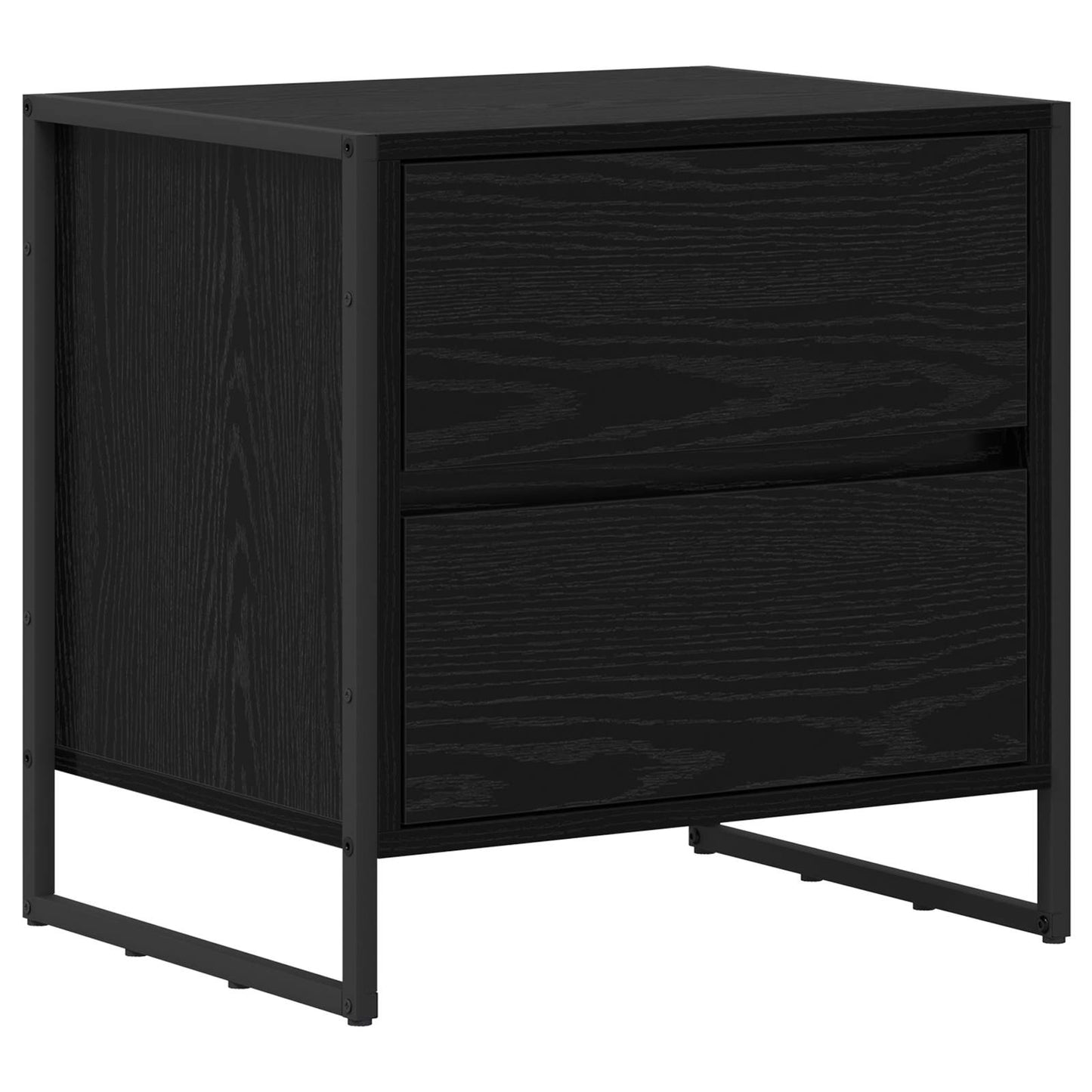 Sengebord 2 stk. Sort eg 50 x 39,5 x 50 cm Konstrueret træ