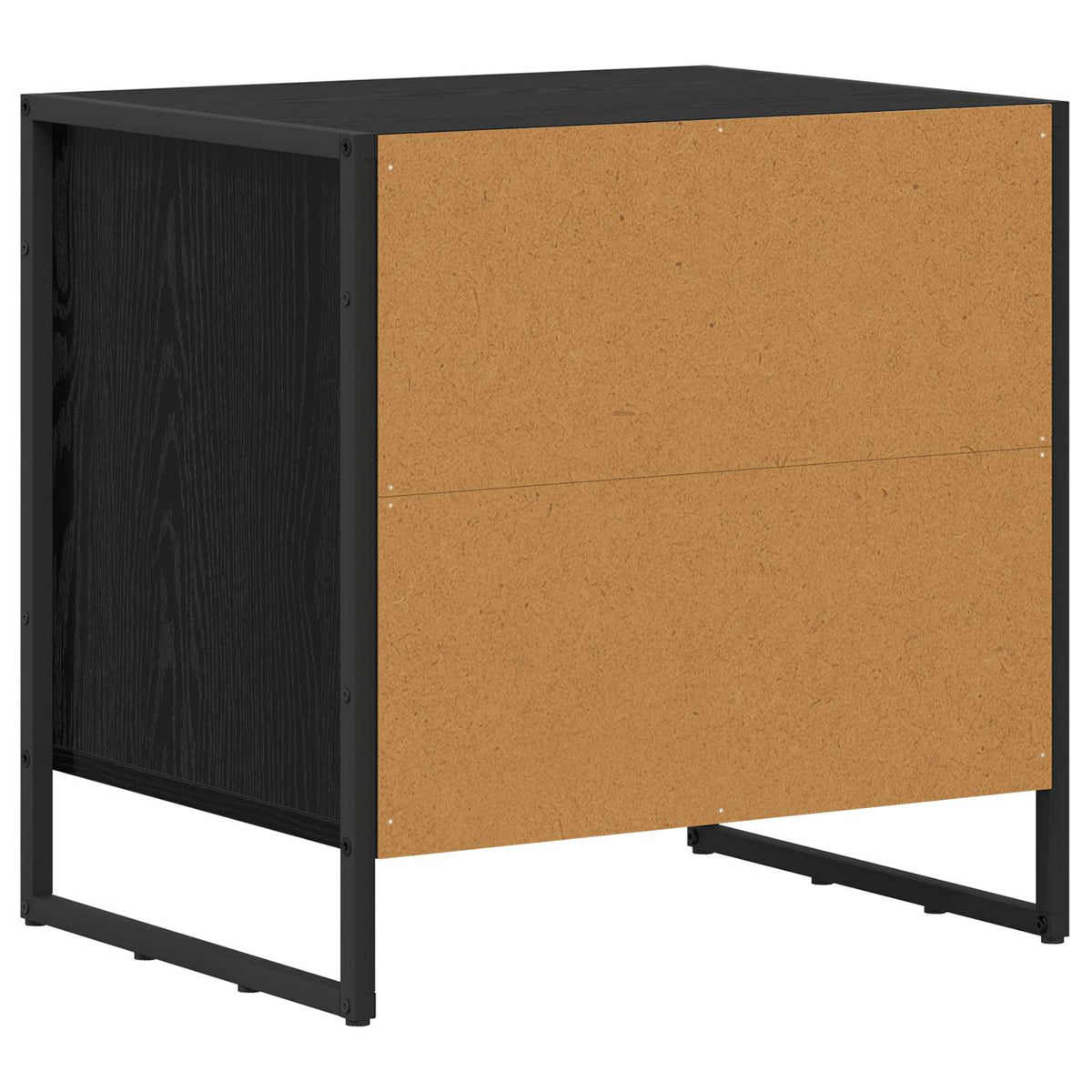 Sengebord 2 stk. Sort eg 50 x 39,5 x 50 cm Konstrueret træ