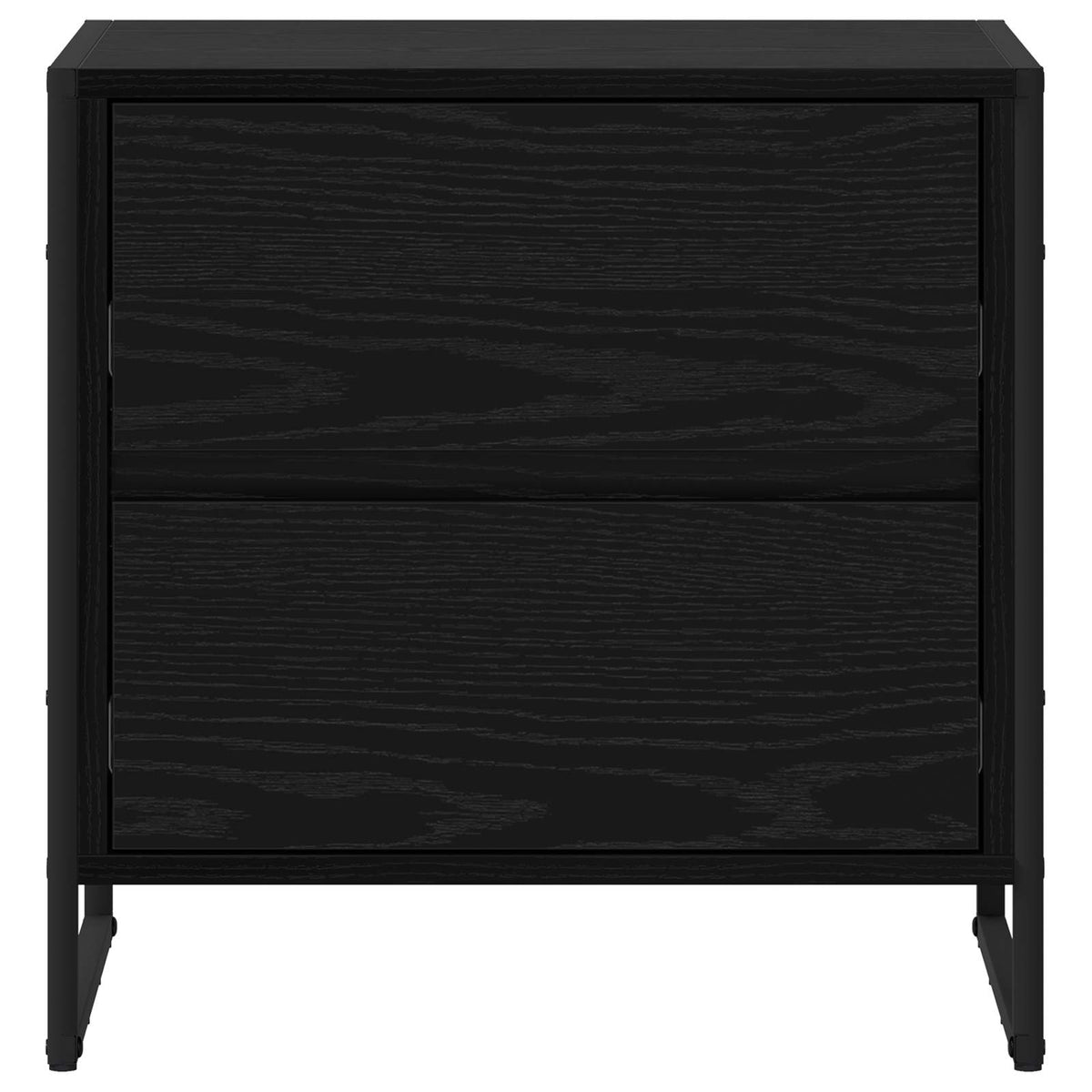 Sengebord 2 stk. Sort eg 50 x 39,5 x 50 cm Konstrueret træ