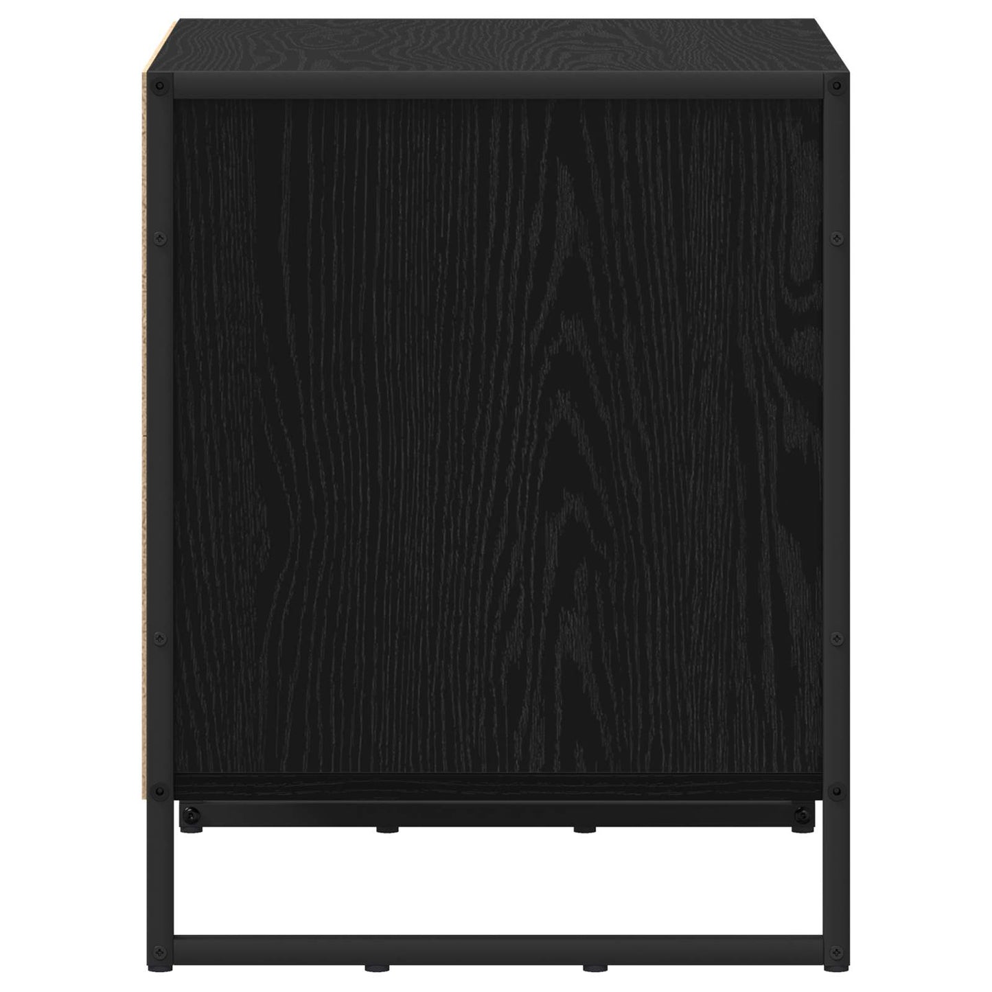 Sengebord 2 stk. Sort eg 50 x 39,5 x 50 cm Konstrueret træ