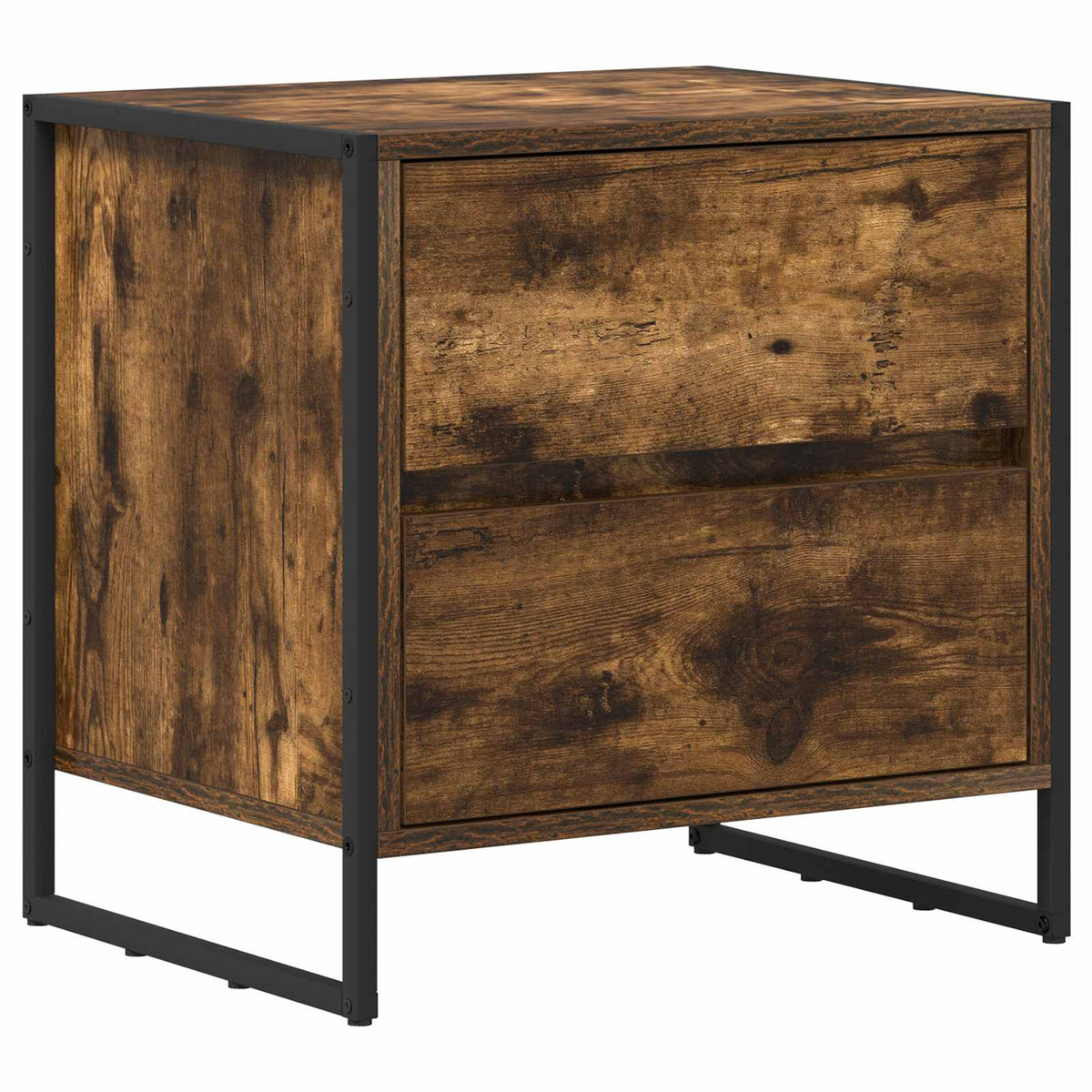 Sengebord 2 stk. Røget Eg 50 x 39,5 x 50 cm Konstrueret træ