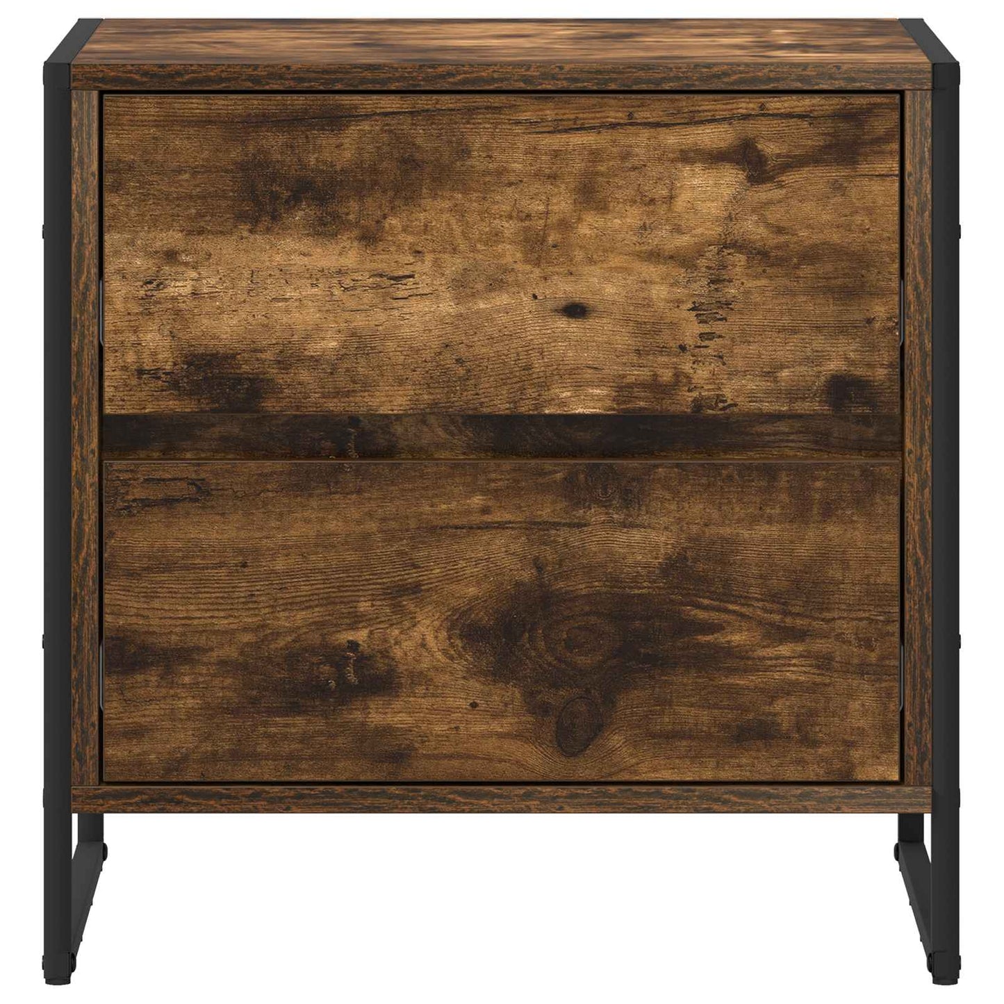 Sengebord 2 stk. Røget Eg 50 x 39,5 x 50 cm Konstrueret træ
