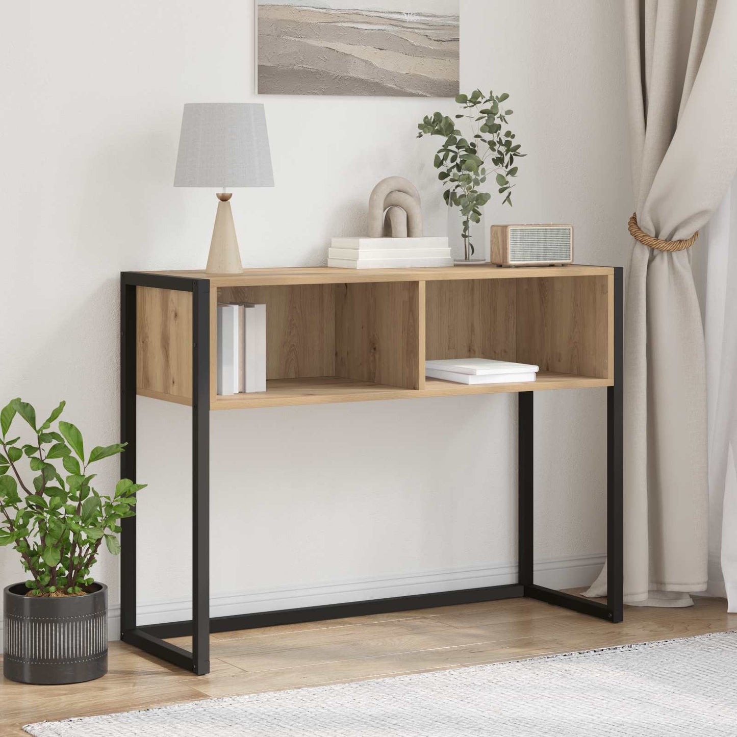 Endebord Artisan eg 100 x 36 x 75 cm Konstrueret træ