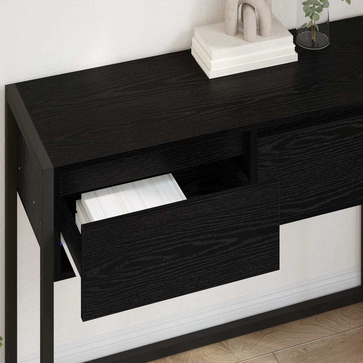 Endebord Sort eg 100 x 36 x 75 cm Konstrueret træ