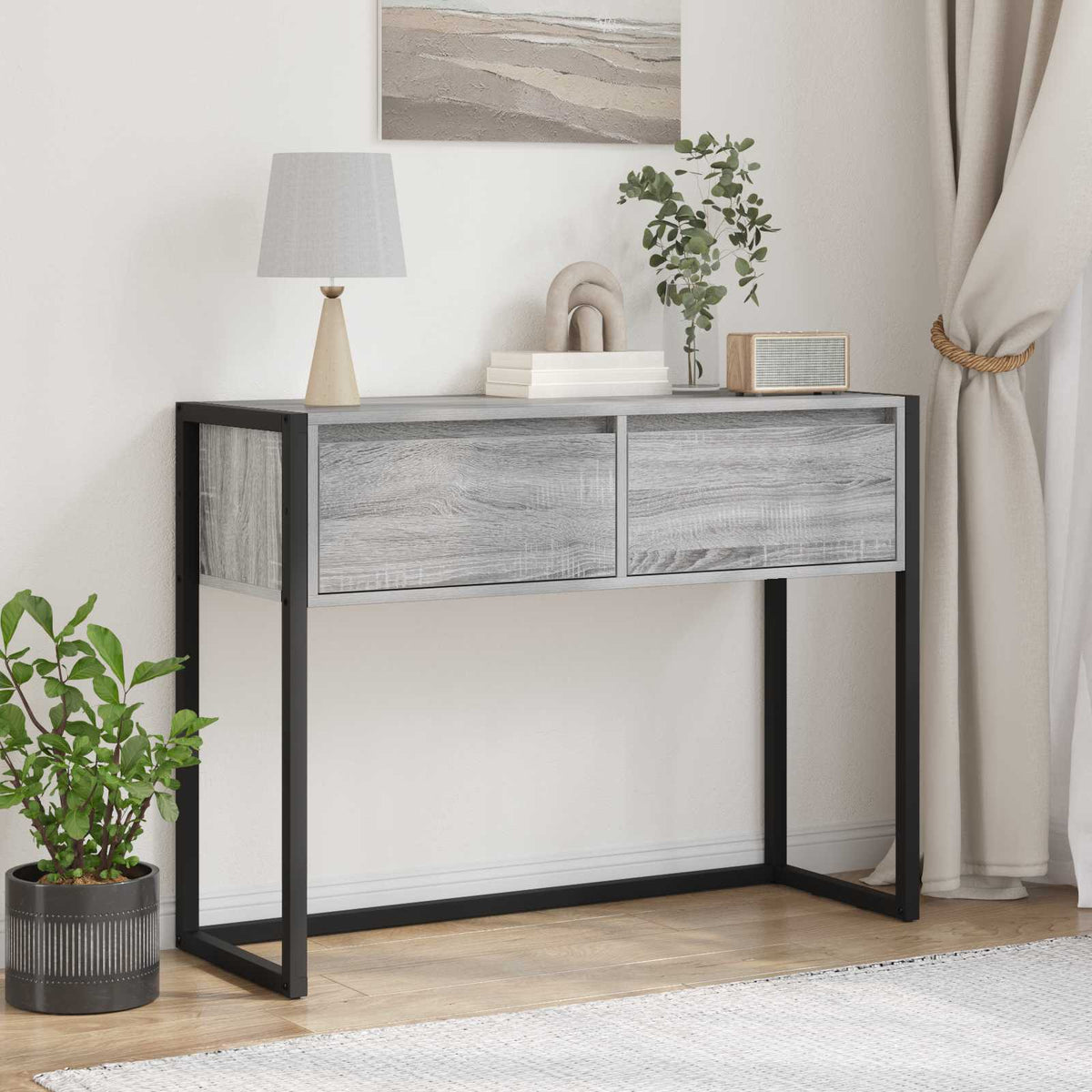 Endebord Grå Sonoma 100 x 36 x 75 cm Konstrueret træ