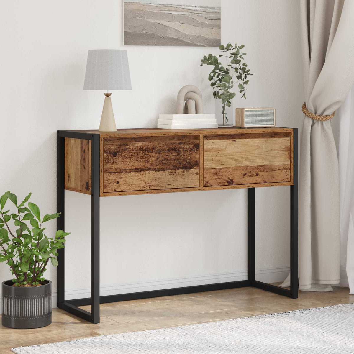 Endebord Gammelt træ 100 x 36 x 75 cm Konstrueret træ