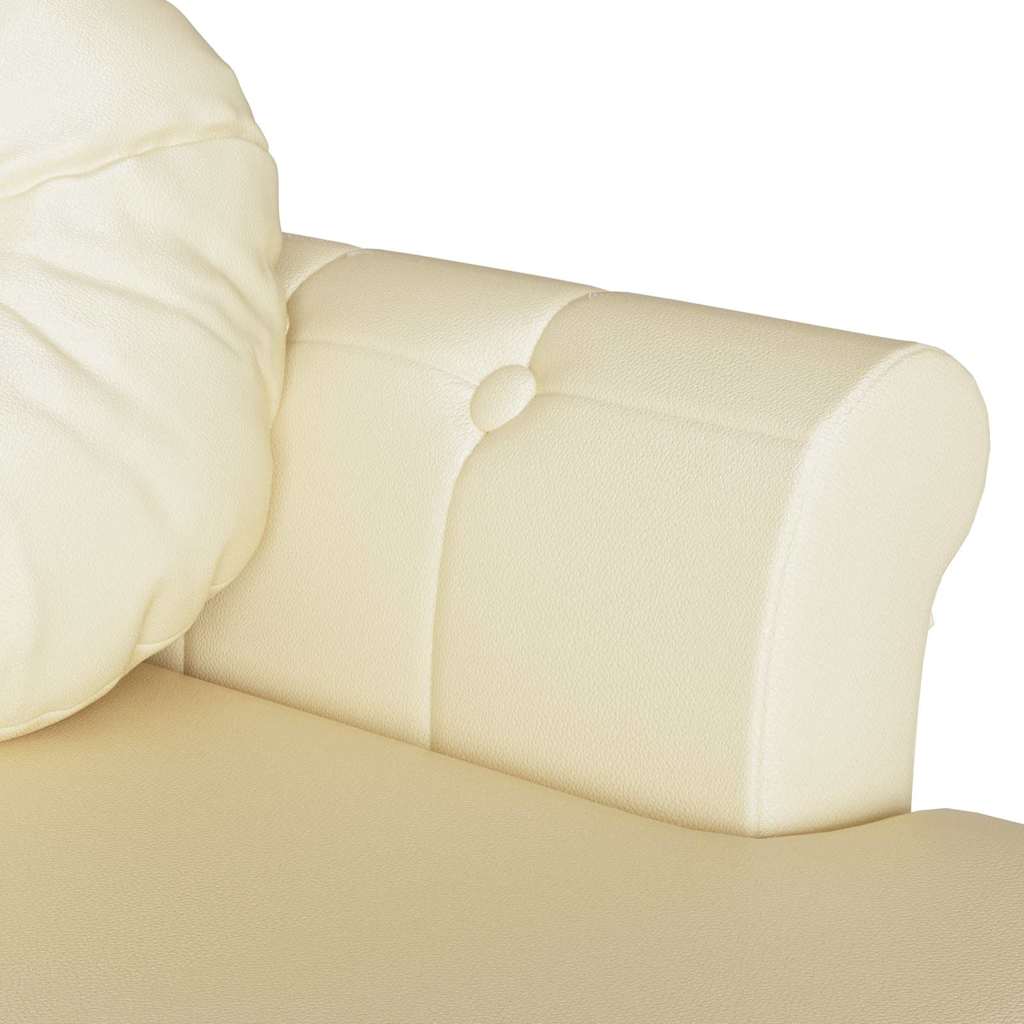 Chesterfield bænk Creme 120.5 x 65 x 75 cm Faux læder