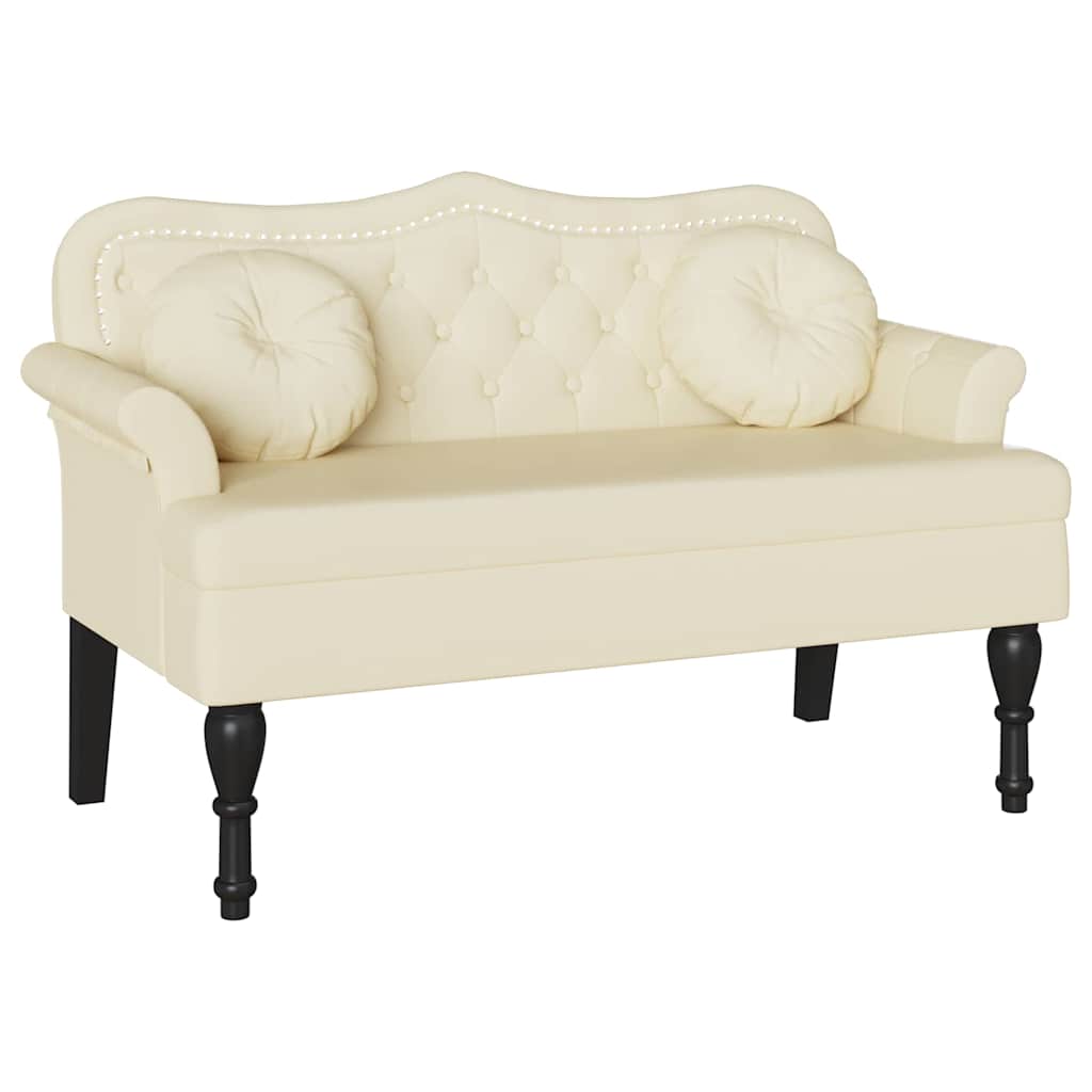 Chesterfield bænk Creme 120.5 x 65 x 75 cm Faux læder
