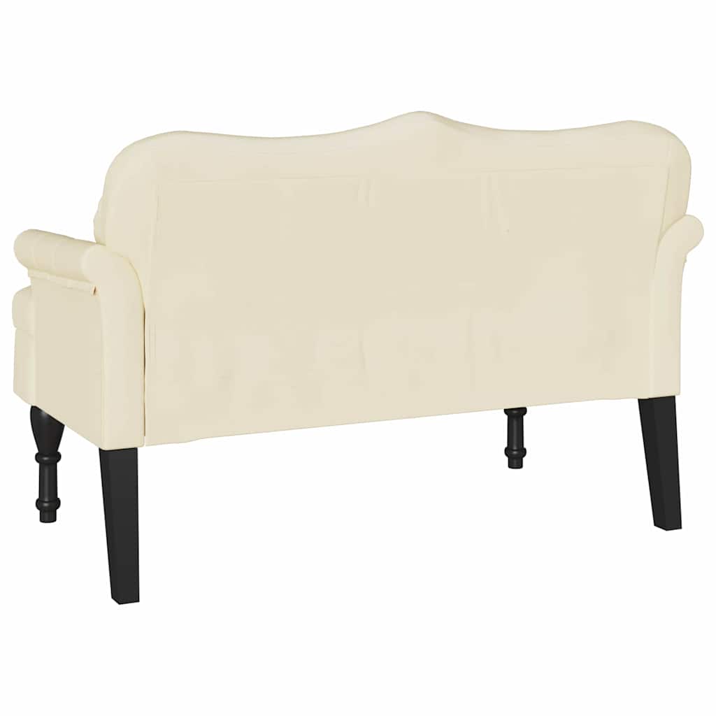 Chesterfield bænk Creme 120.5 x 65 x 75 cm Faux læder