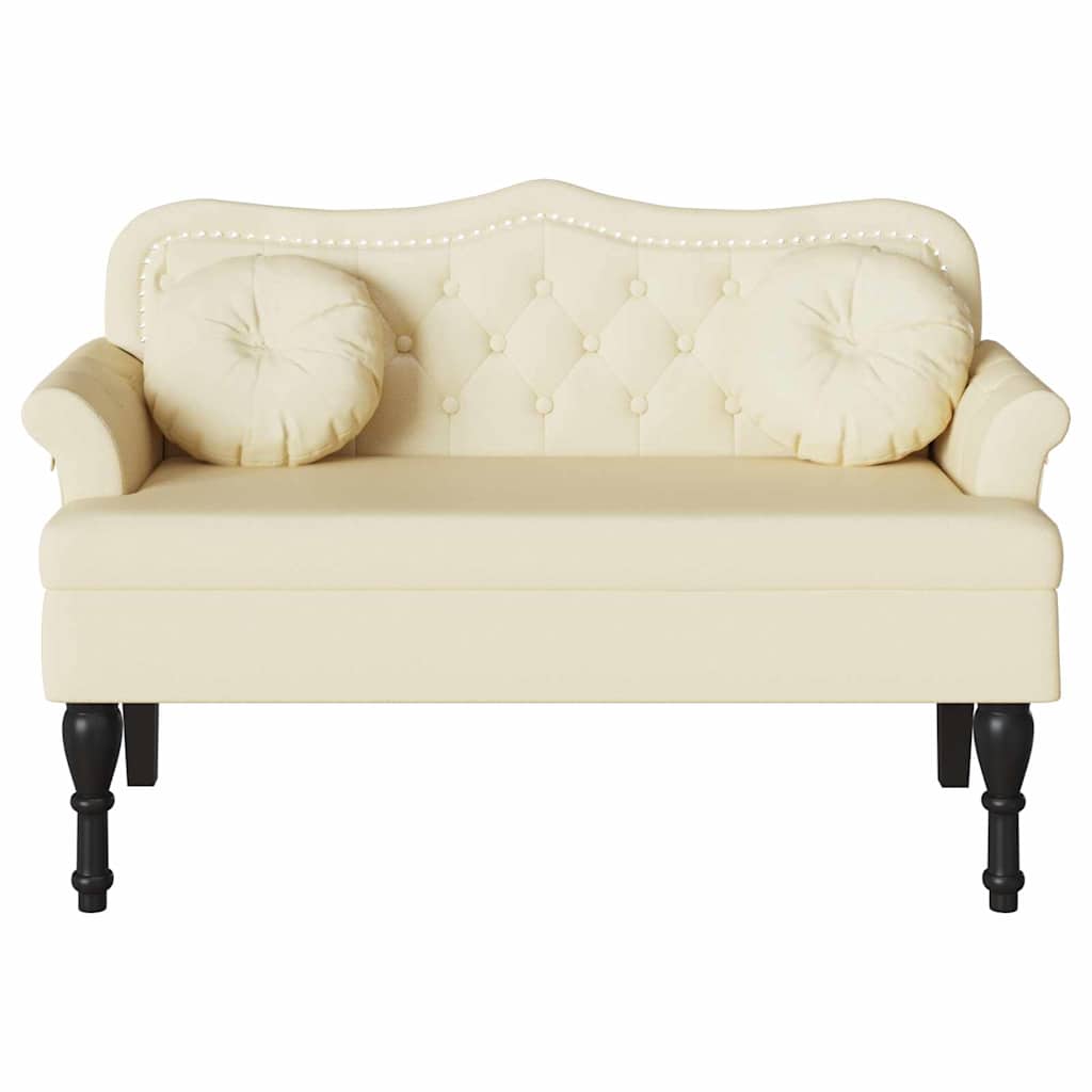 Chesterfield bænk Creme 120.5 x 65 x 75 cm Faux læder