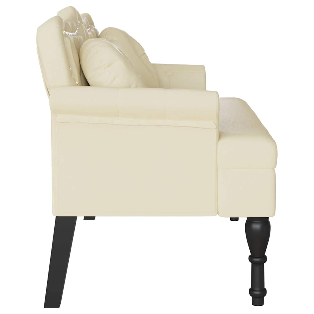 Chesterfield bænk Creme 120.5 x 65 x 75 cm Faux læder