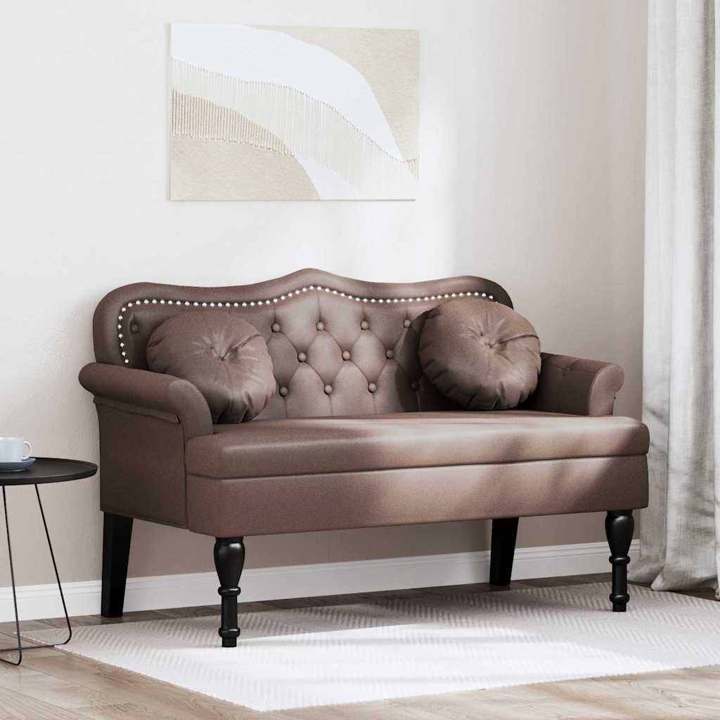 Chesterfield bænk Brun 120.5 x 65 x 75 cm Faux læder