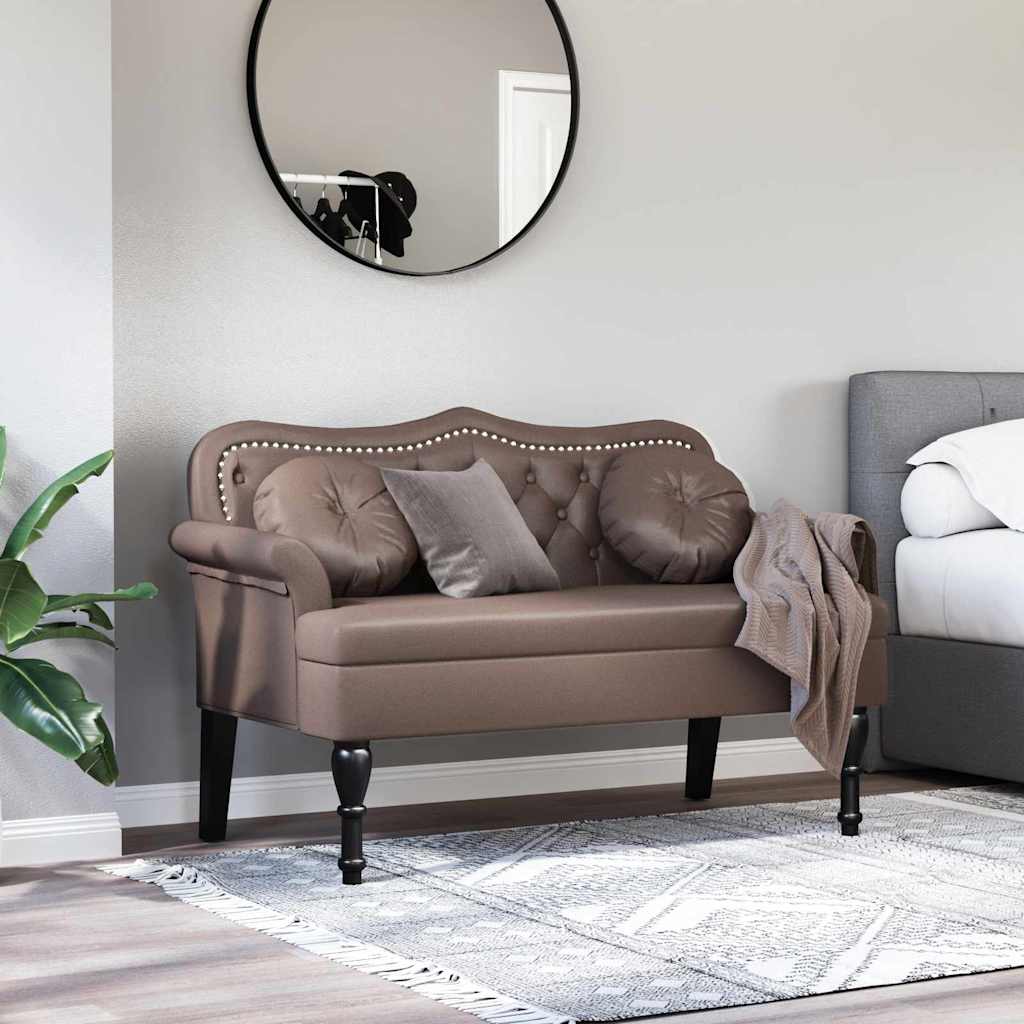 Chesterfield bænk Brun 120.5 x 65 x 75 cm Faux læder