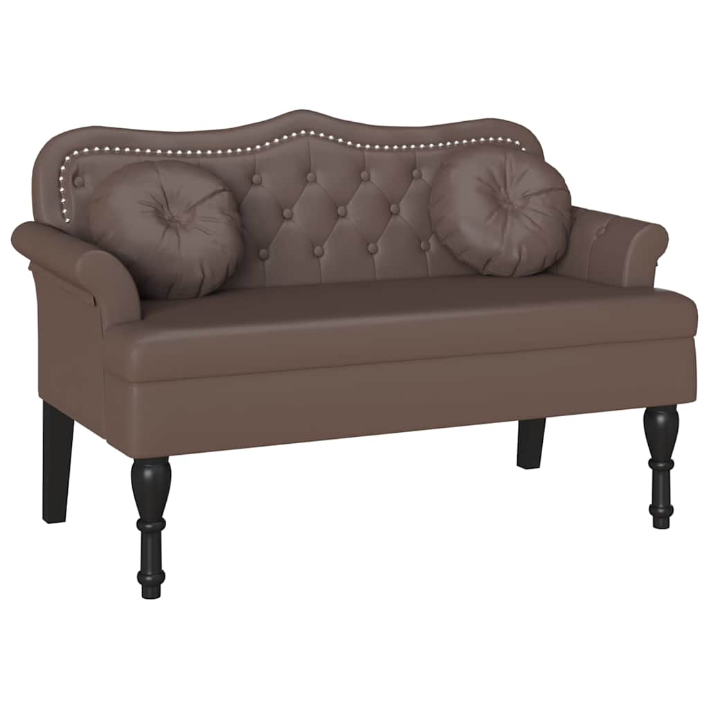 Chesterfield bænk Brun 120.5 x 65 x 75 cm Faux læder