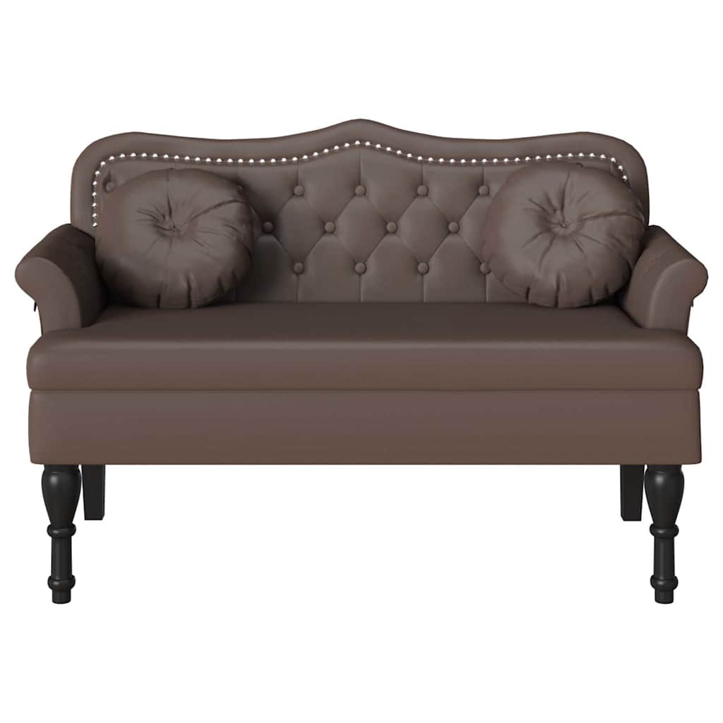 Chesterfield bænk Brun 120.5 x 65 x 75 cm Faux læder